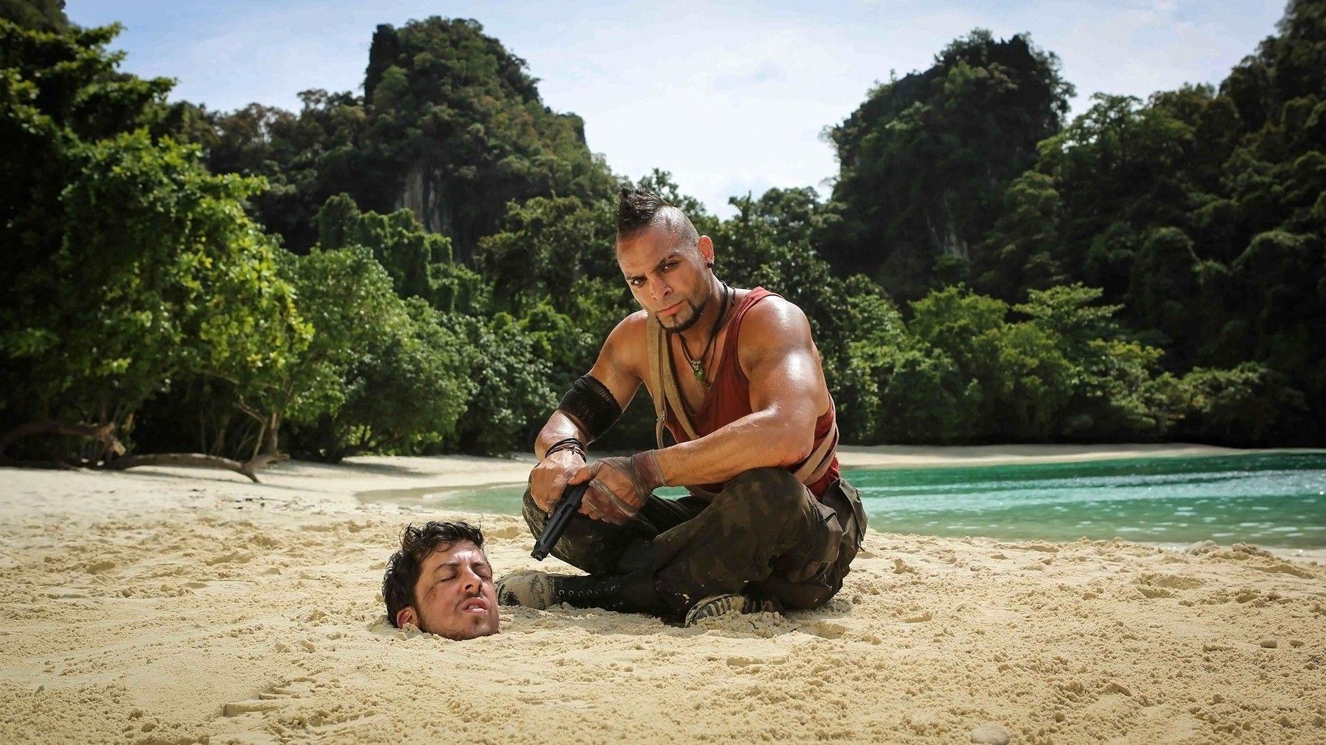 1920x1080 Vaas Cosplay Far Cry 3 2012 Year Men Gun Head Weapon Outdoors Wallpaper:1920x1080