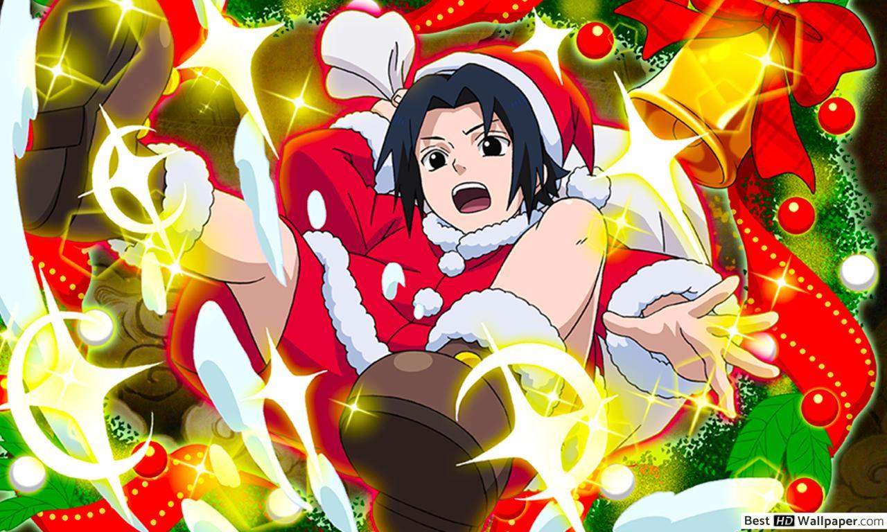 1280x768 Sasuke Uchiha Kid Christmas from Naruto Shippuden for Desktop HD wallpaper download