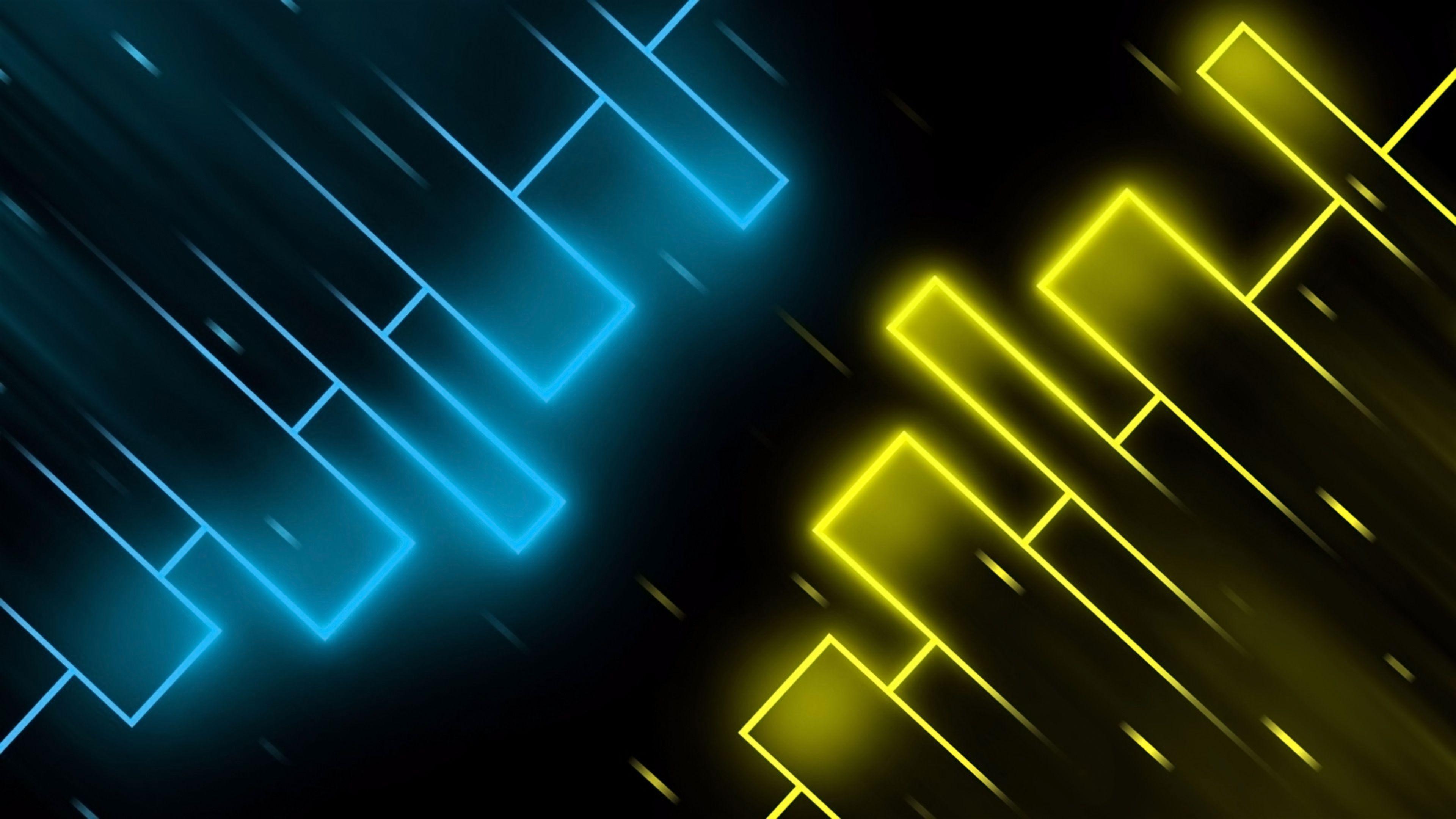 3840x2160 Neon Blue Wallpaper