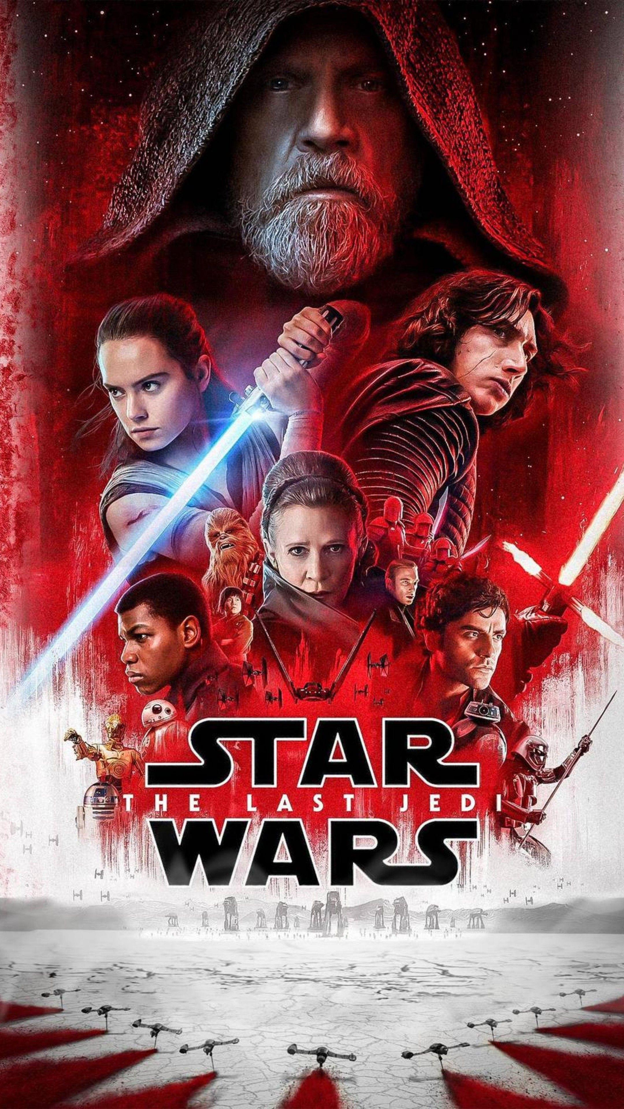 2160x3840 Wallpaper Star Wars: The Last Jedi, Daisy Ridley, Carrie Fisher, Adam Driver, poster, 8k, Movies