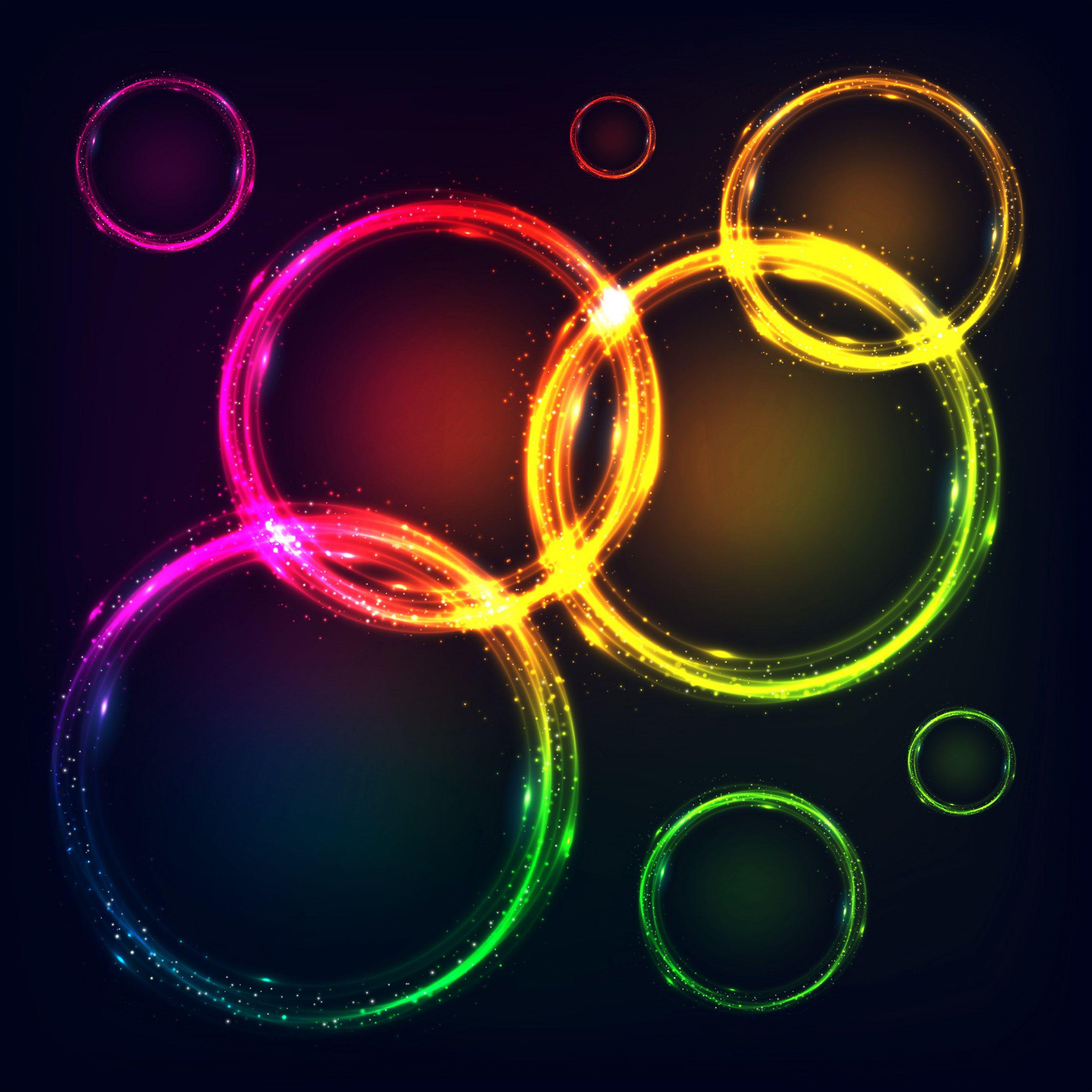 2732x2732 Android wallpaper. abstract light dark bubble pattern blue