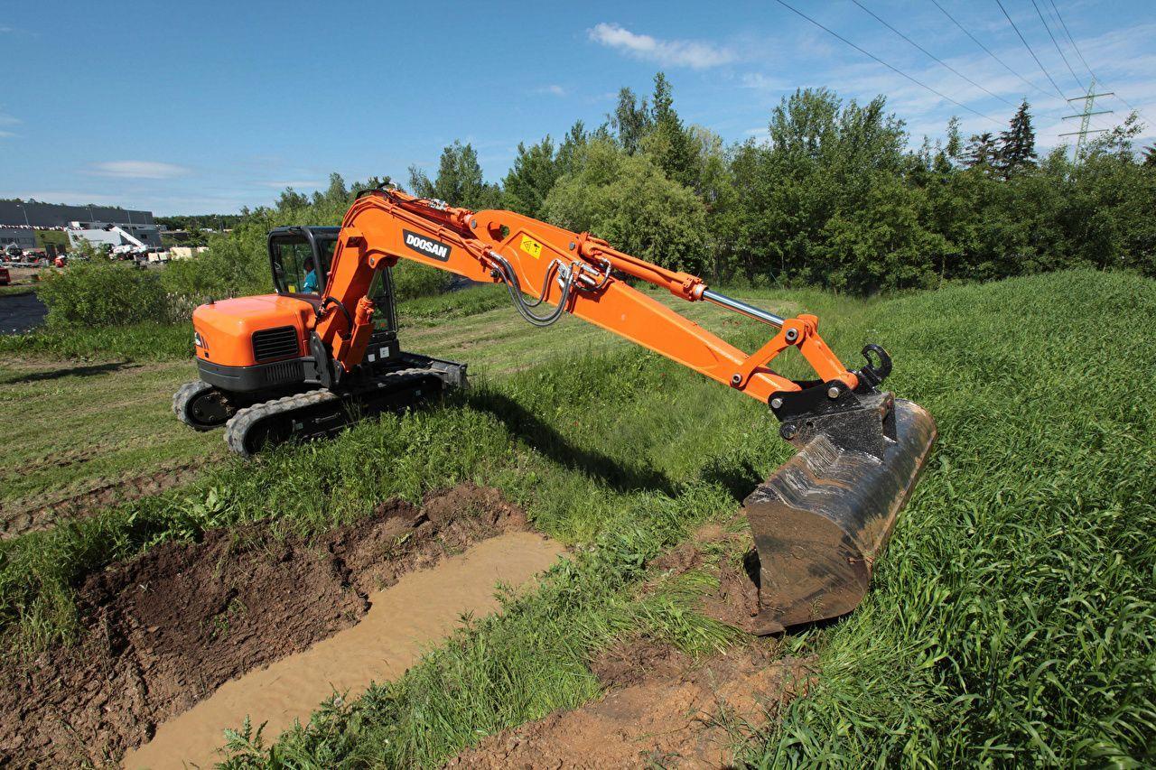 1280x853 Picture Excavator 2013 17 Doosan DX85R 3 Orange. Excavator, Picture, Heavy Machinery