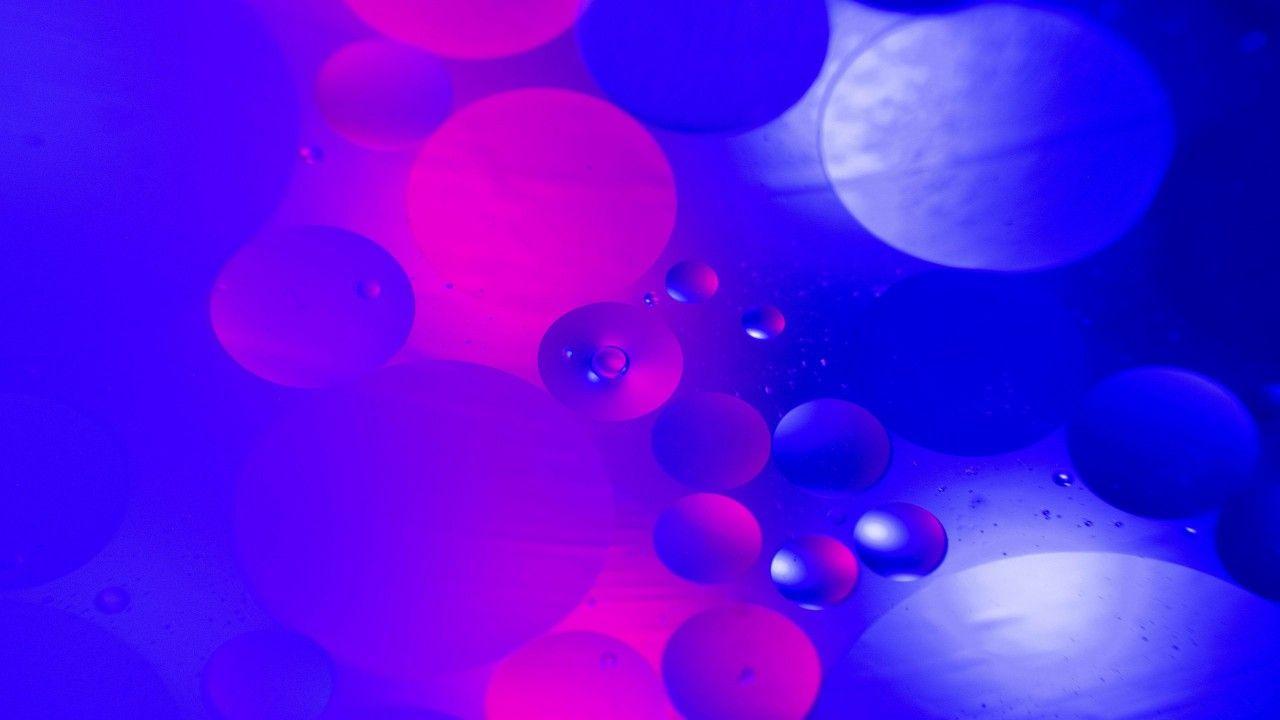 1280x720 Blue Purple Circles Bubble Water HD Abstract Wallpaper