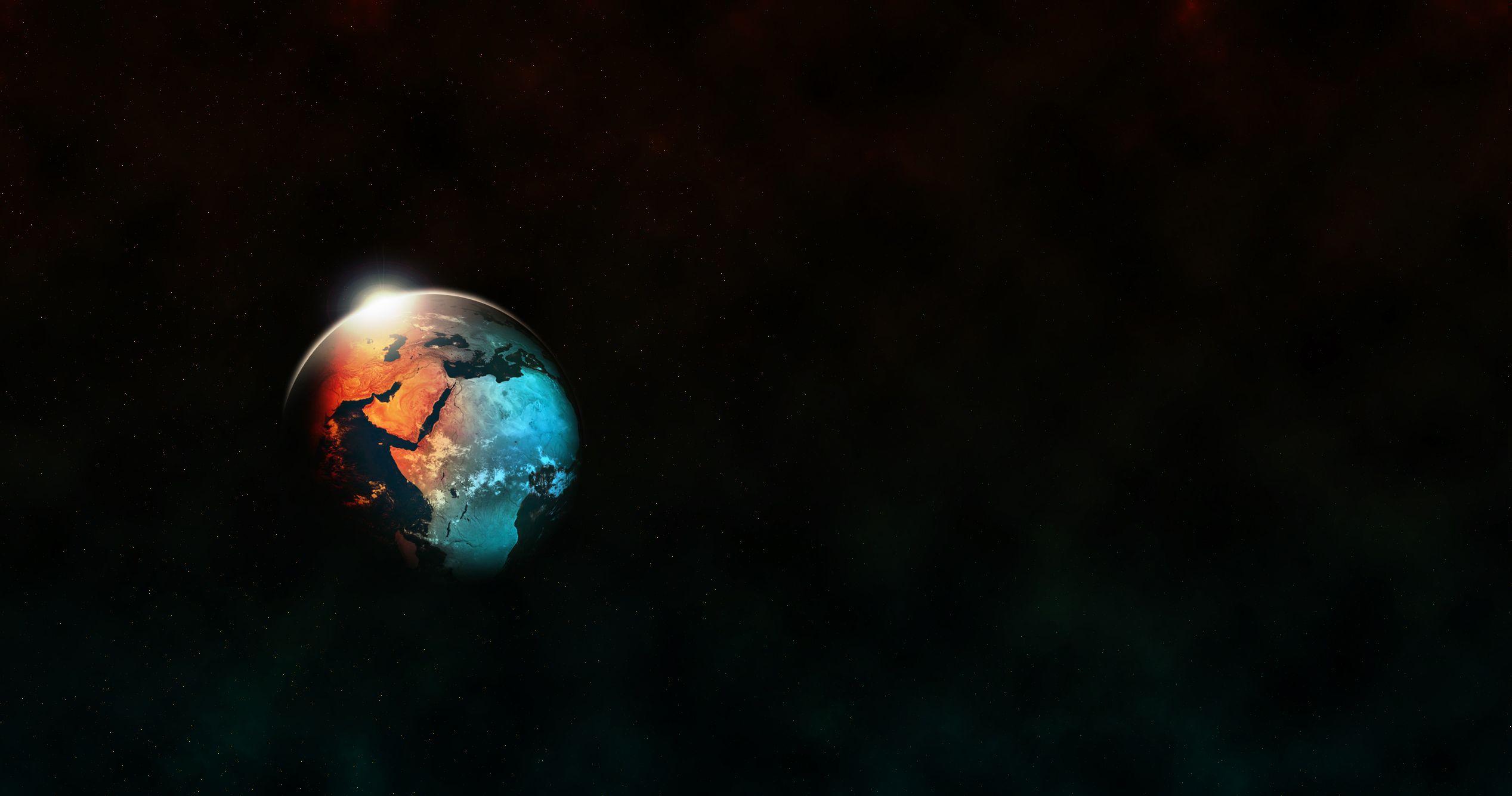 2535x1335 planet, World, Earth, Space, Dark, Space Art Wallpaper HD / Desktop and Mobile Background