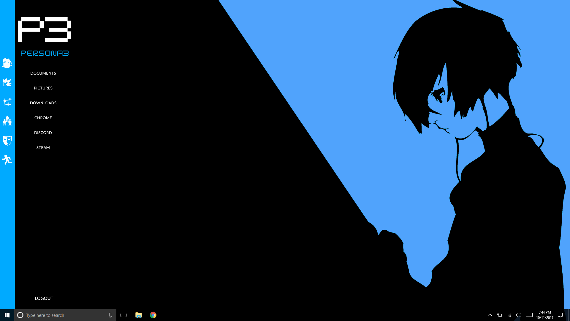 1920x1080 I made a minimalist Persona 3 Rainmeter skin, complete with HUD icons