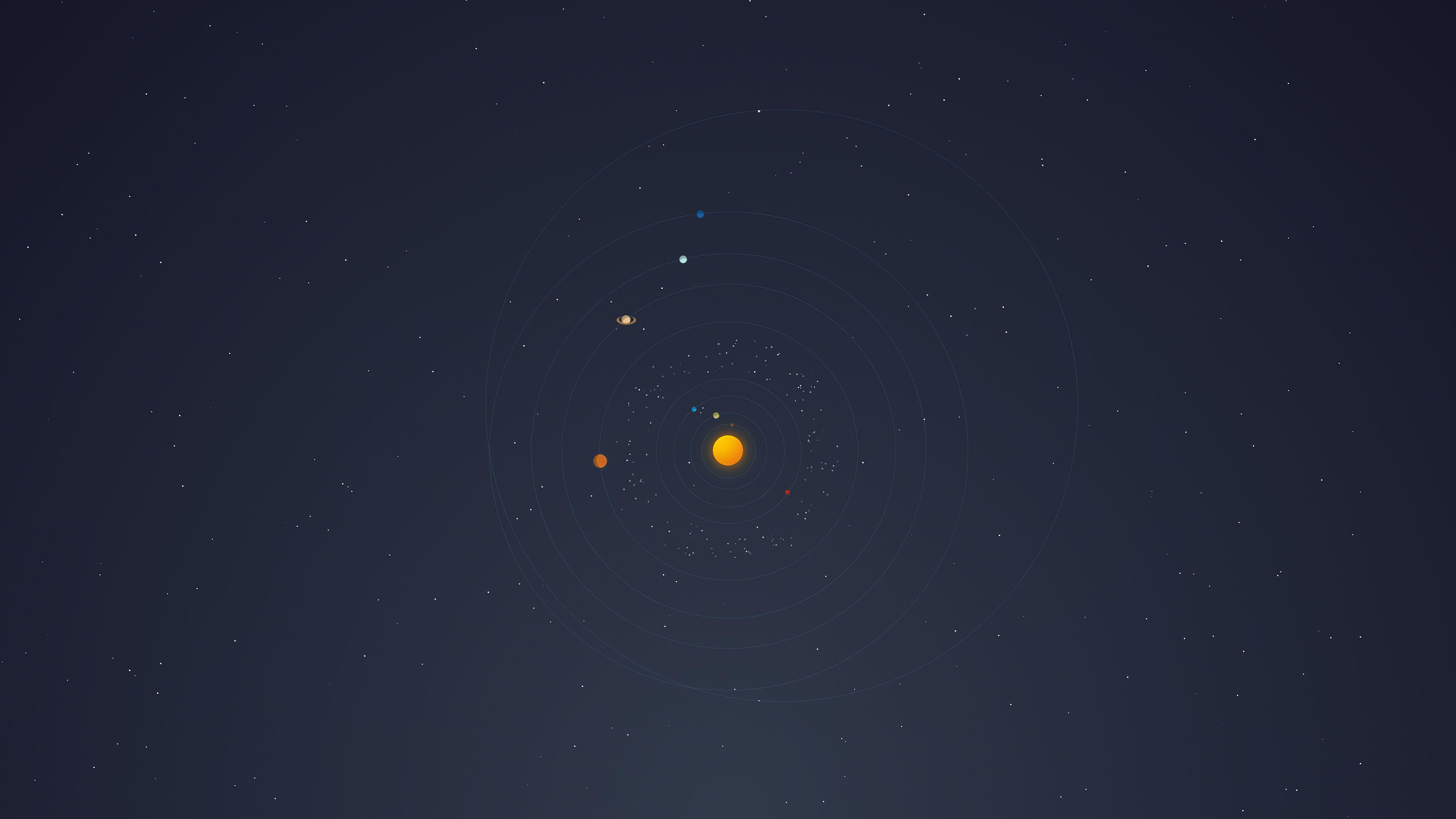 3840x2160 Solar System Minimal 4k Samsung Galaxy Note S S SQHD HD 4k Wallpaper, Image, Background, Photo and Picture