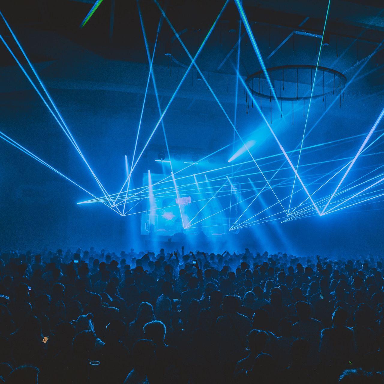 1280x1280 Wallpaper Concert, Crowd, People, Light, Laser, Party HD Wallpaper