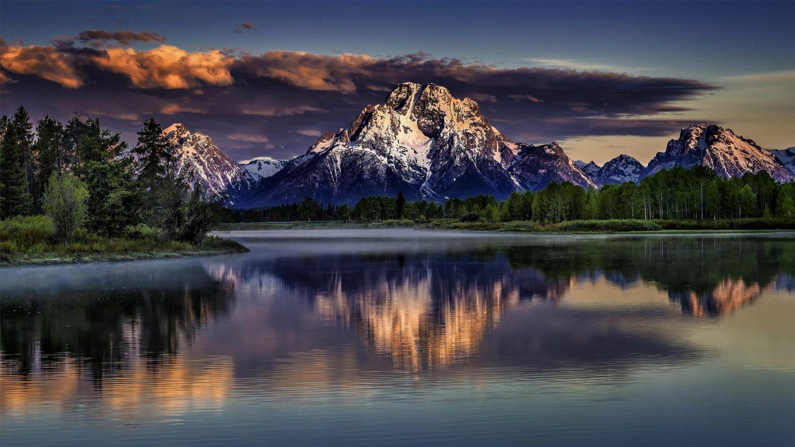1600x900 Download Mountain and river, reflections, forest, nature wallpaper, 1600x Widescreen 16: Widescreen