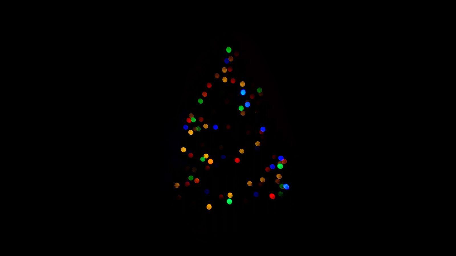 1600x900 Christmas Tree Minimalism Dark 4k 1600x900 Resolution HD 4k Wallpaper, Image, Background, Photo and Picture