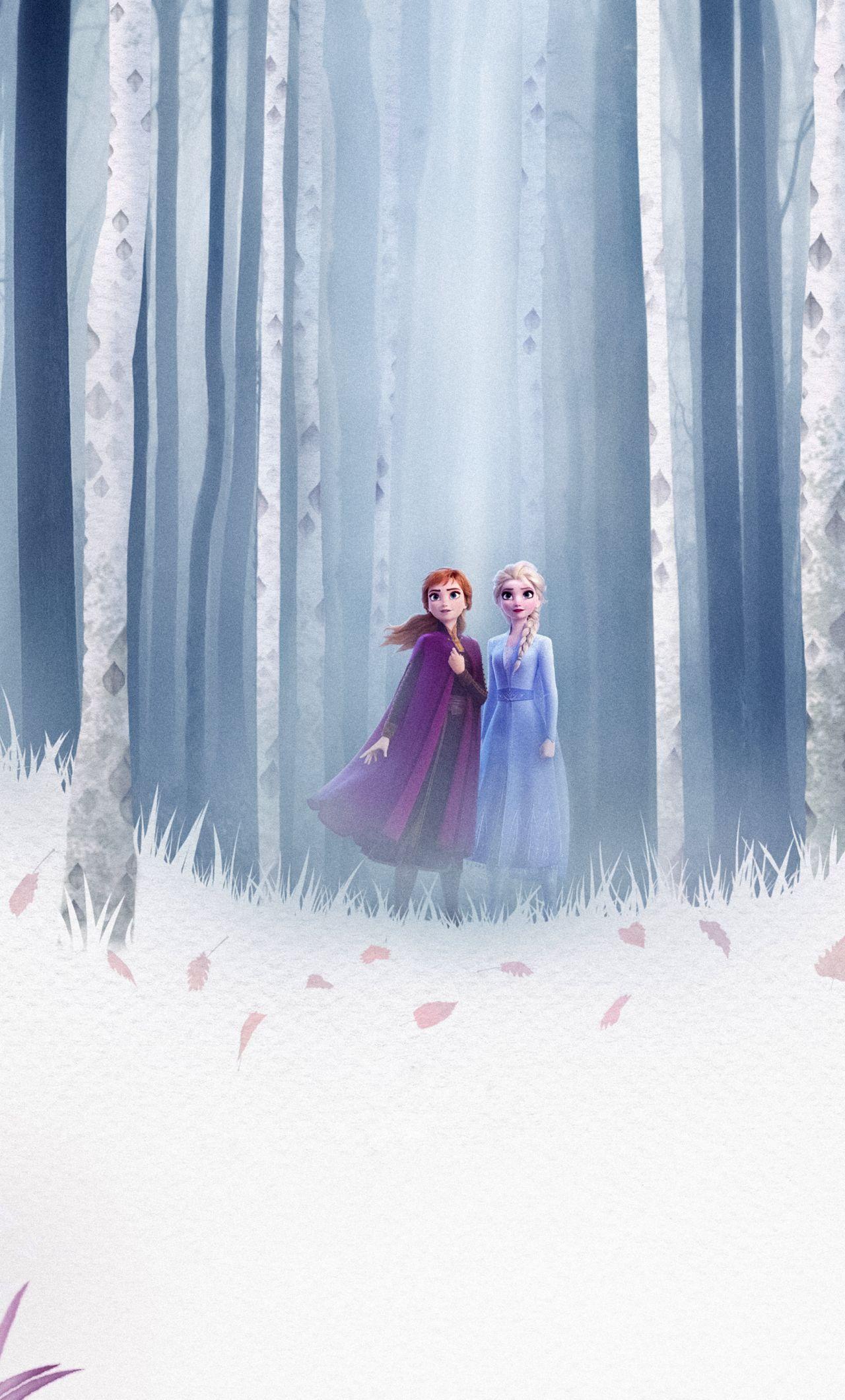 1280x2120 Download 1280x2120 wallpaper frozen queen elsa and anna, forest, iphone 6 plus, 1280x2120 HD image, background, 22334