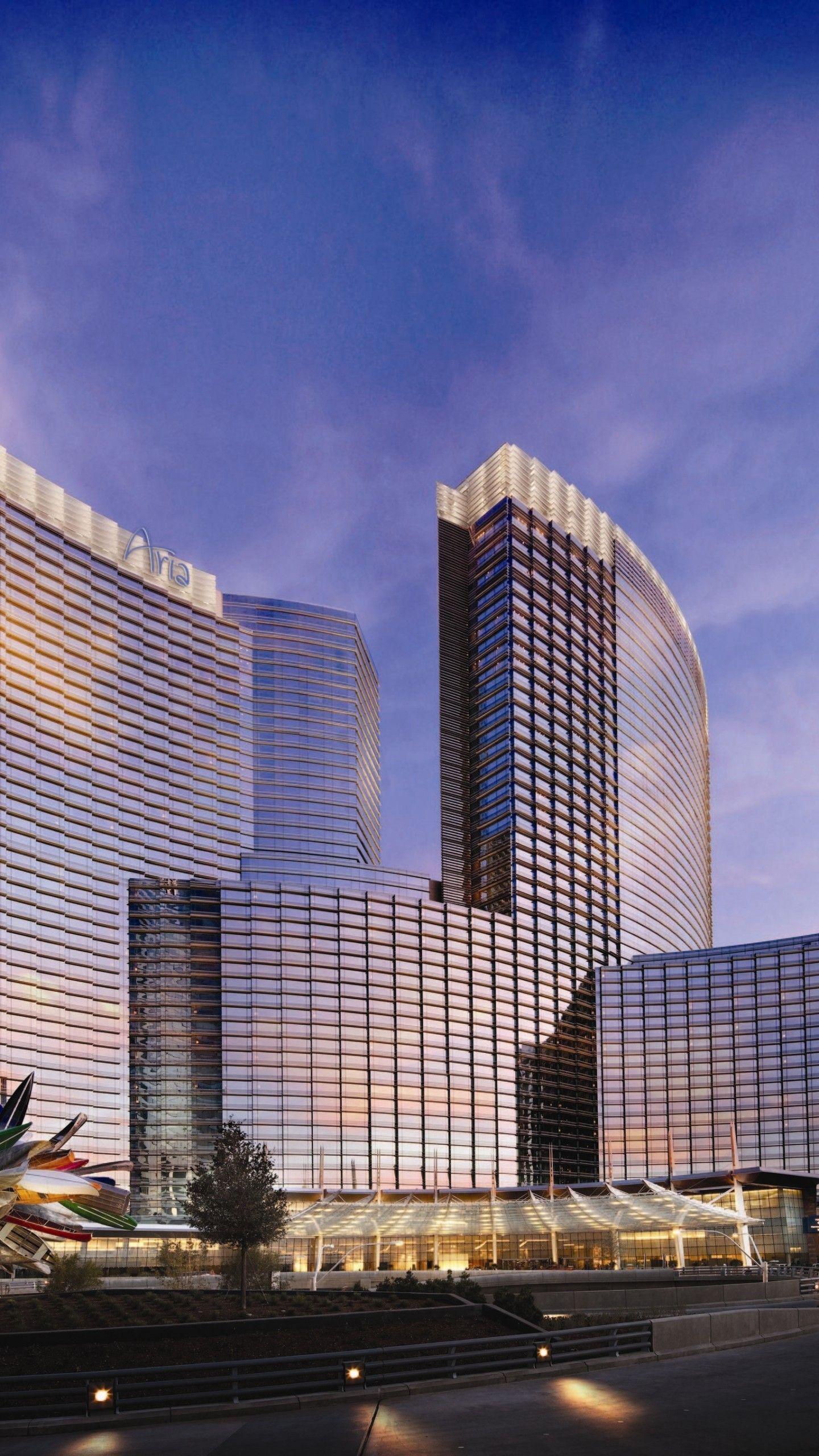 1440x2560 Wallpaper Las Vegas, Usa, Nevada, ARIA, hotel, travel, vacation, booking, resort, twilight, sky, clouds, Travel