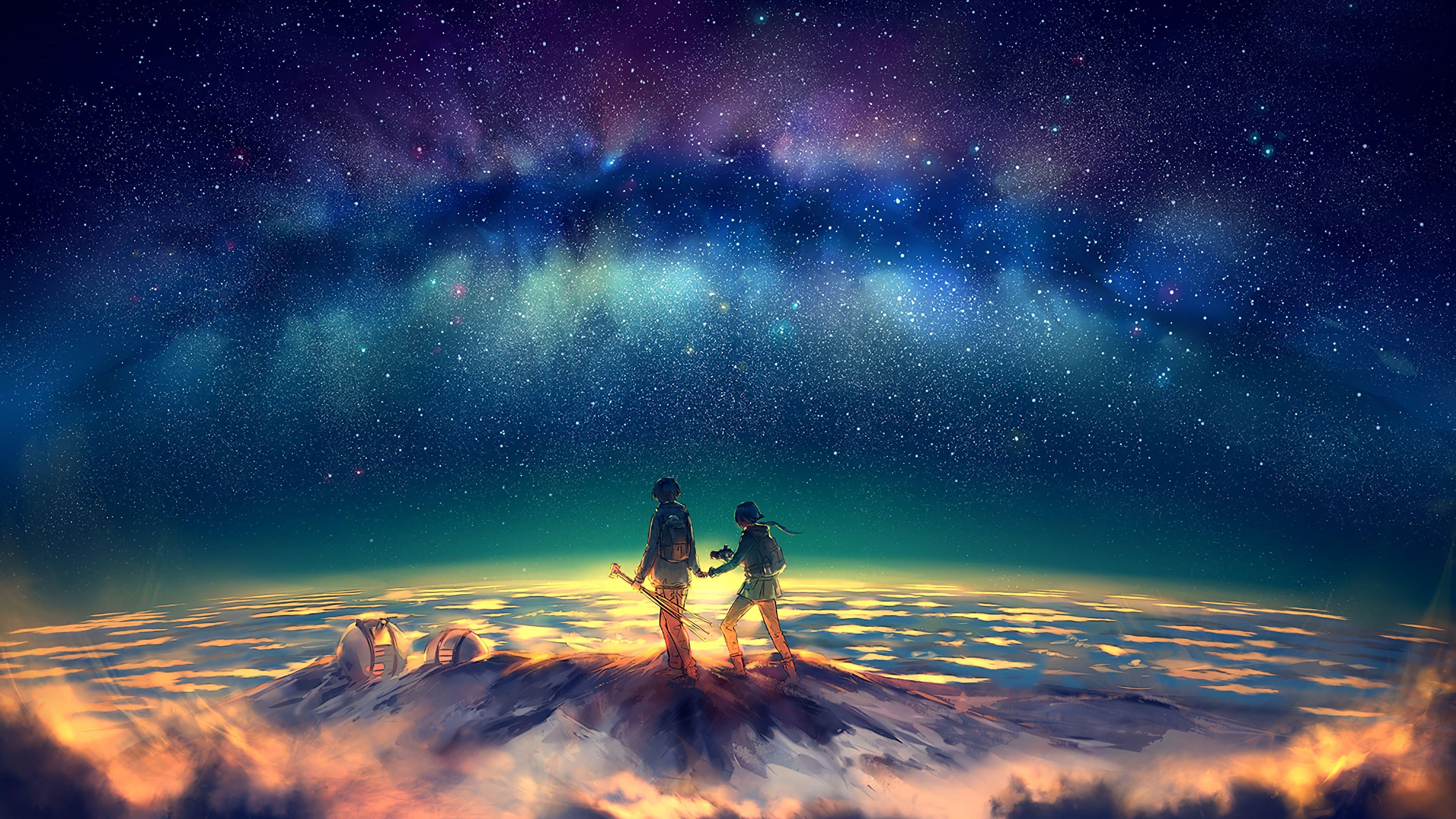 Download wallpaper 3840x2400 piano silhouette space illusion anime 4k  ultra hd 1610 hd background