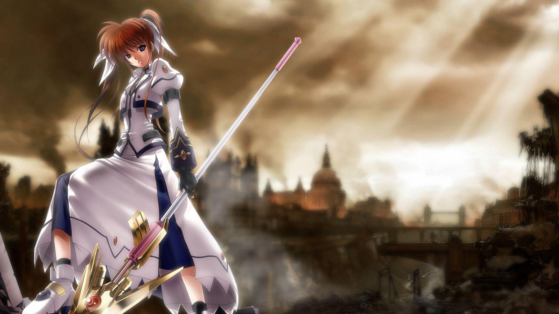 1920x1080 Magical Girl Lyrical Nanoha HD Wallpaper 1080p. Magical girl, Anime, Female anime