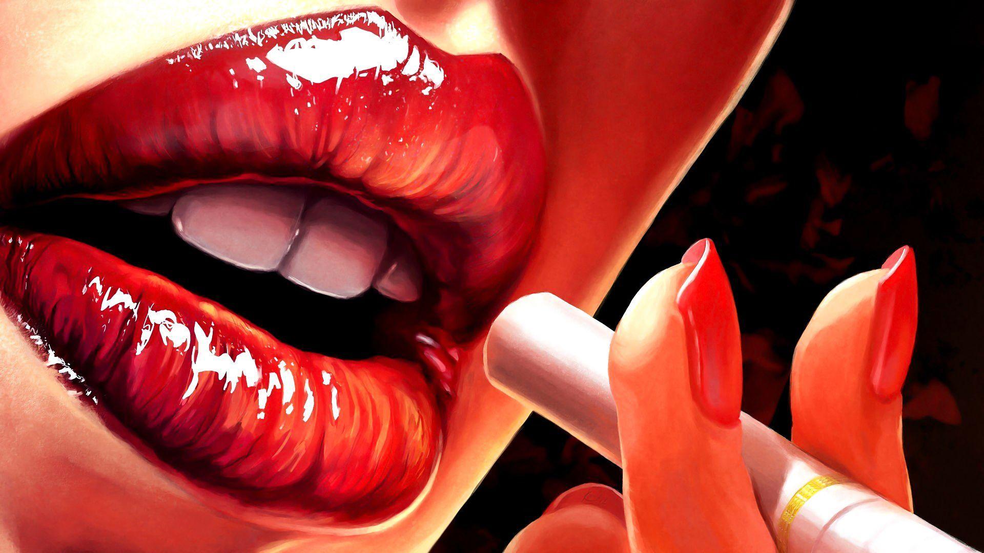 1920x1080 Women Lips Wallpaper