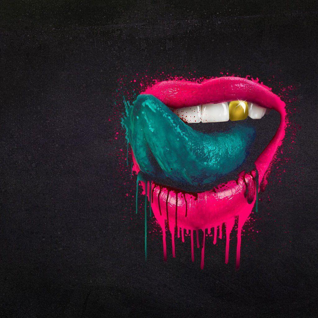 1024x1024 Cartoon Smoking Lips Wallpaper .