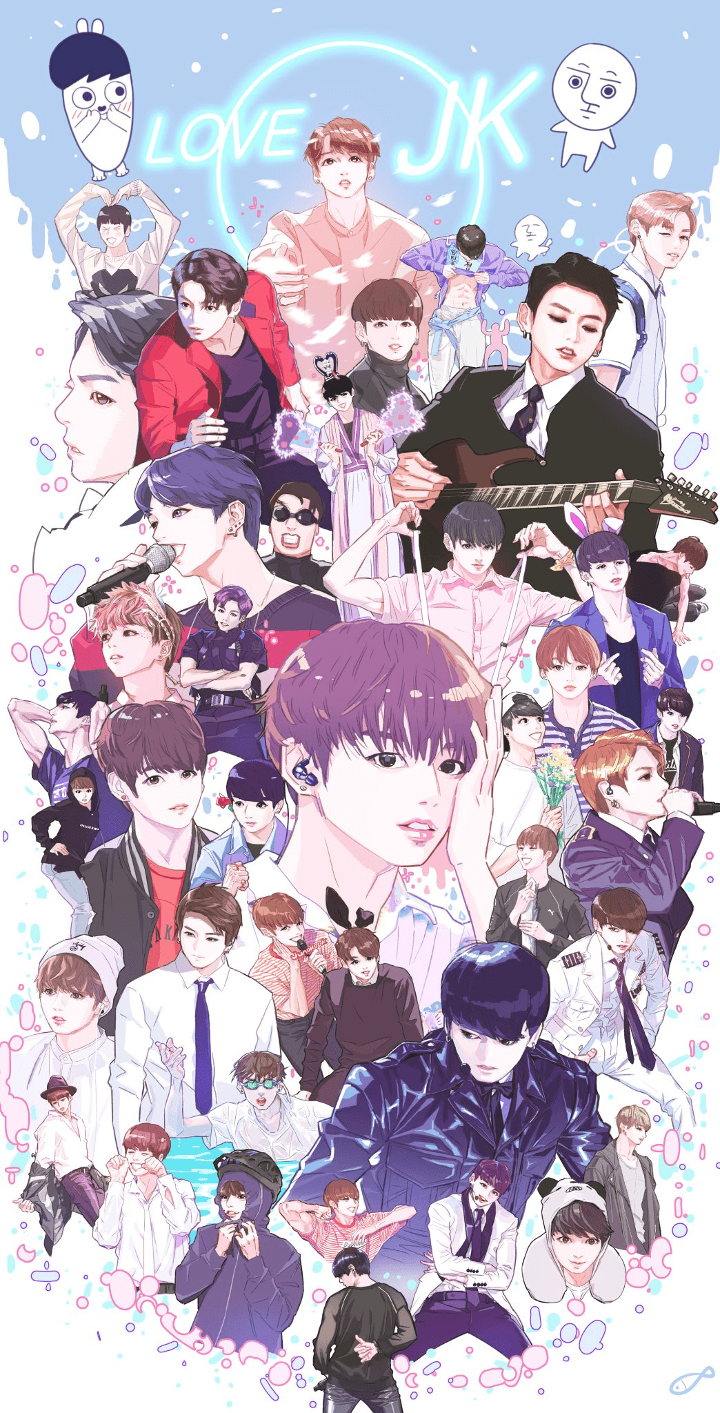 1044x2048 Kpop Anime Wallpaper