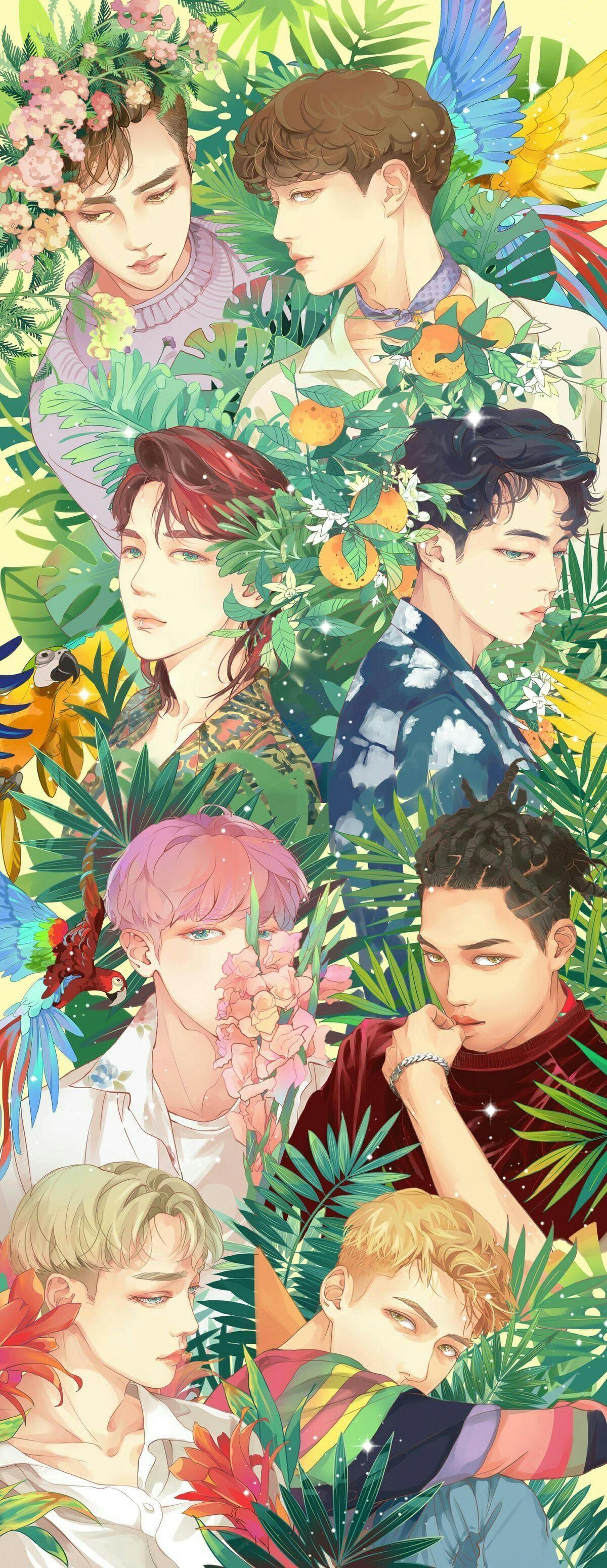 1200x3098 EXO Fanart ✏✒ ideas. exo, exo fan art, exo art