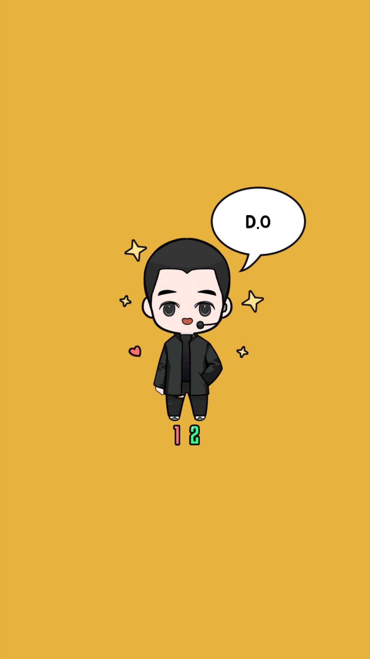 1242x2208 Do Kyungsoo wallpaper chibi. Kartun, Wallpaper kartun, Animasi