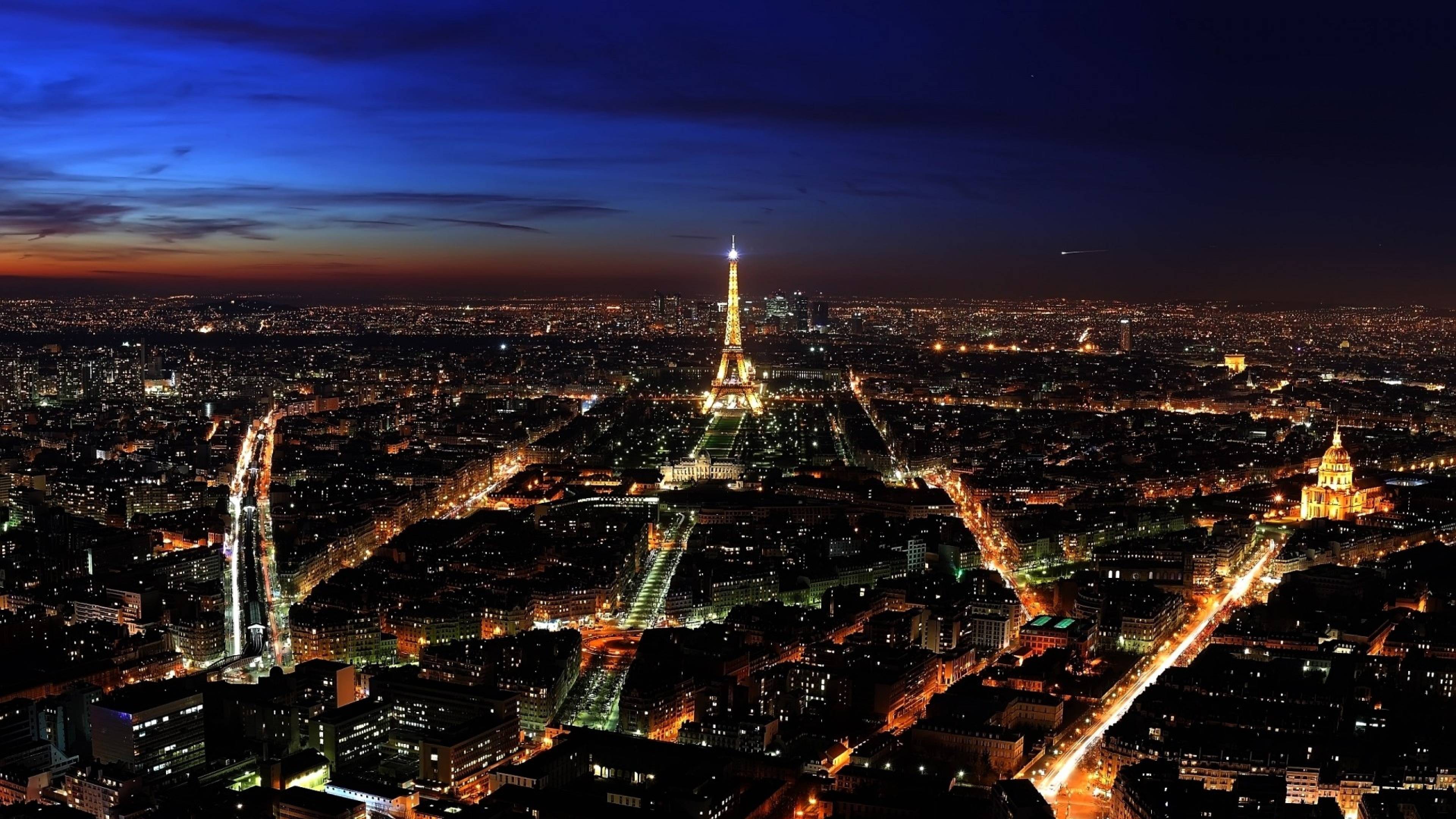 3840x2160 Download Wallpaper View Paris At Night HD Wallpaper