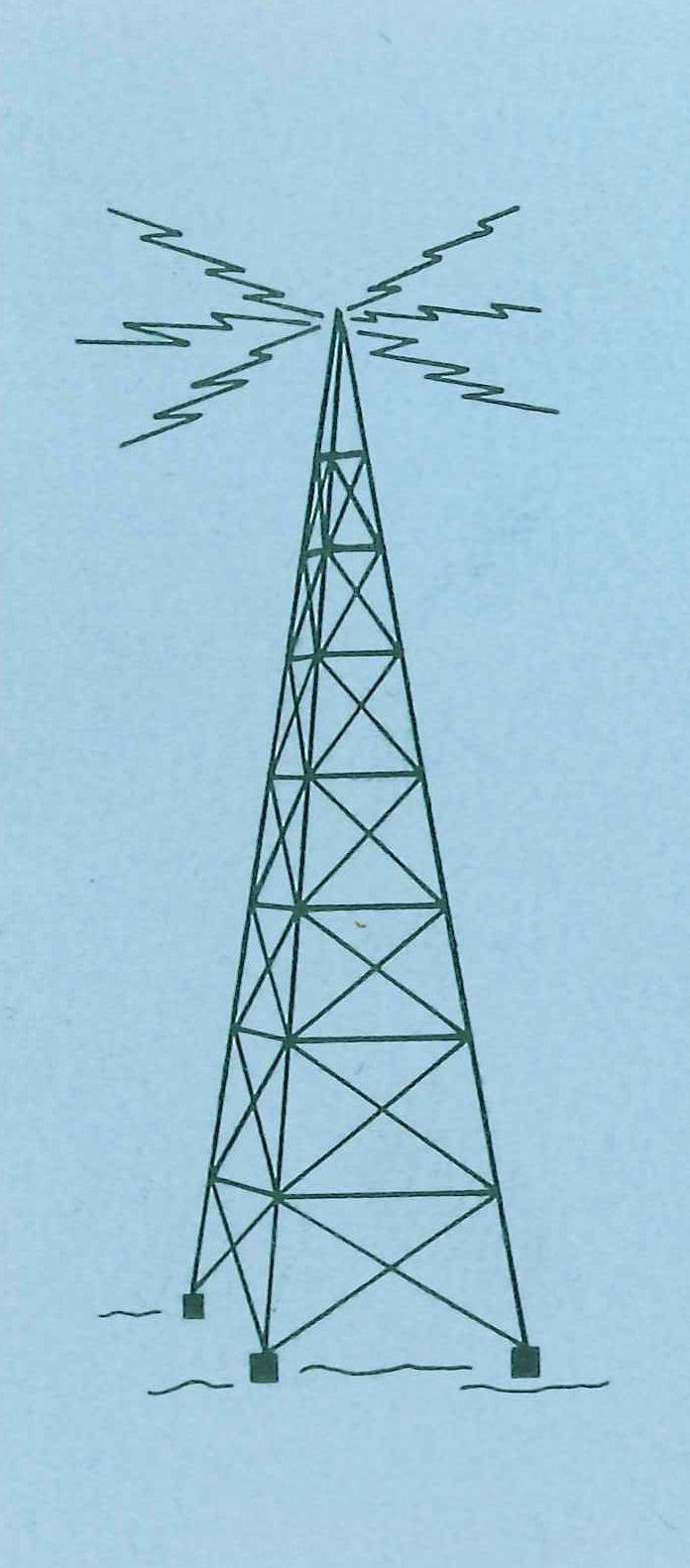 696x1581 Vintage Radio Tower logo. Vintage logo, Clip art vintage, Radio design