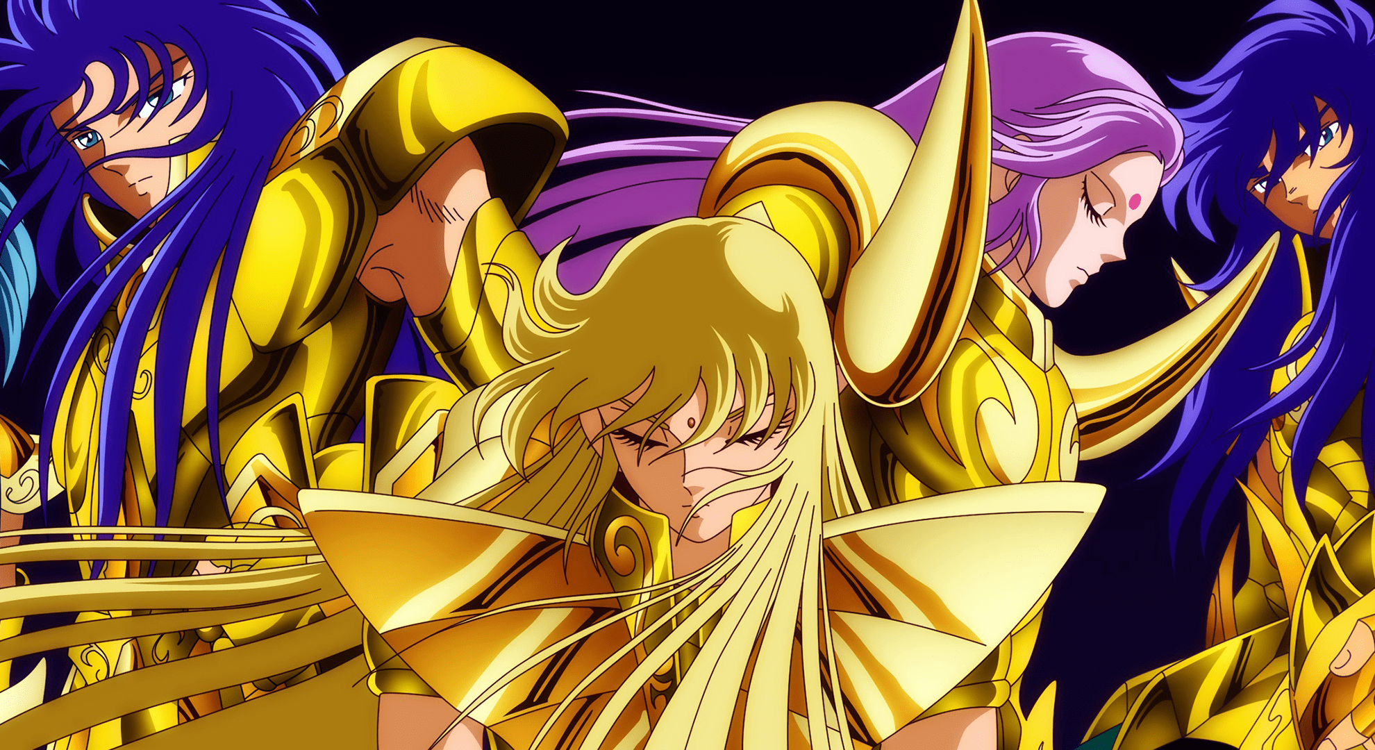1980x1080 Gemini Saga Virgo Shaka Aries M Scorpio Milo Saint Seiya Wallpaper:1980x1080