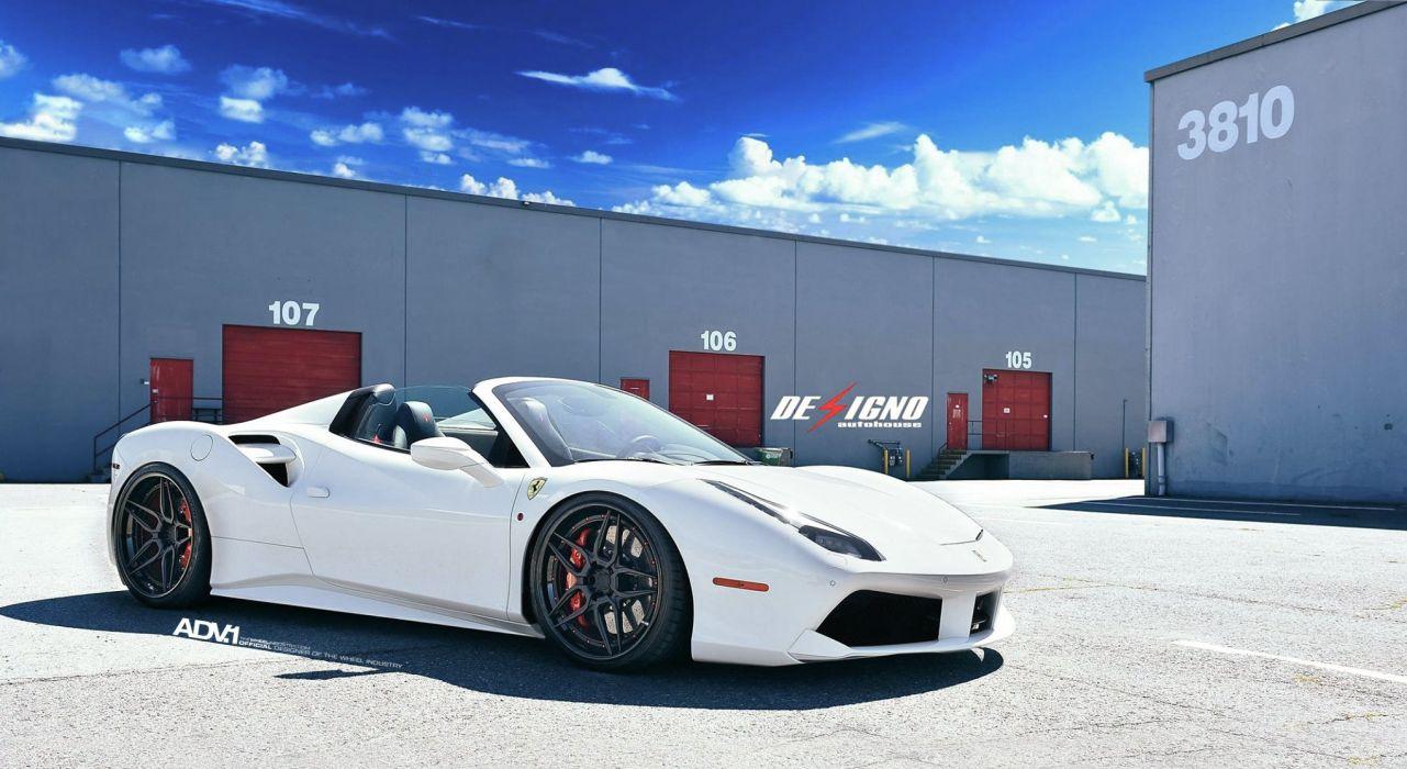 1281x700 White Ferrari 488 spider cars 2016 wallpaperx1115