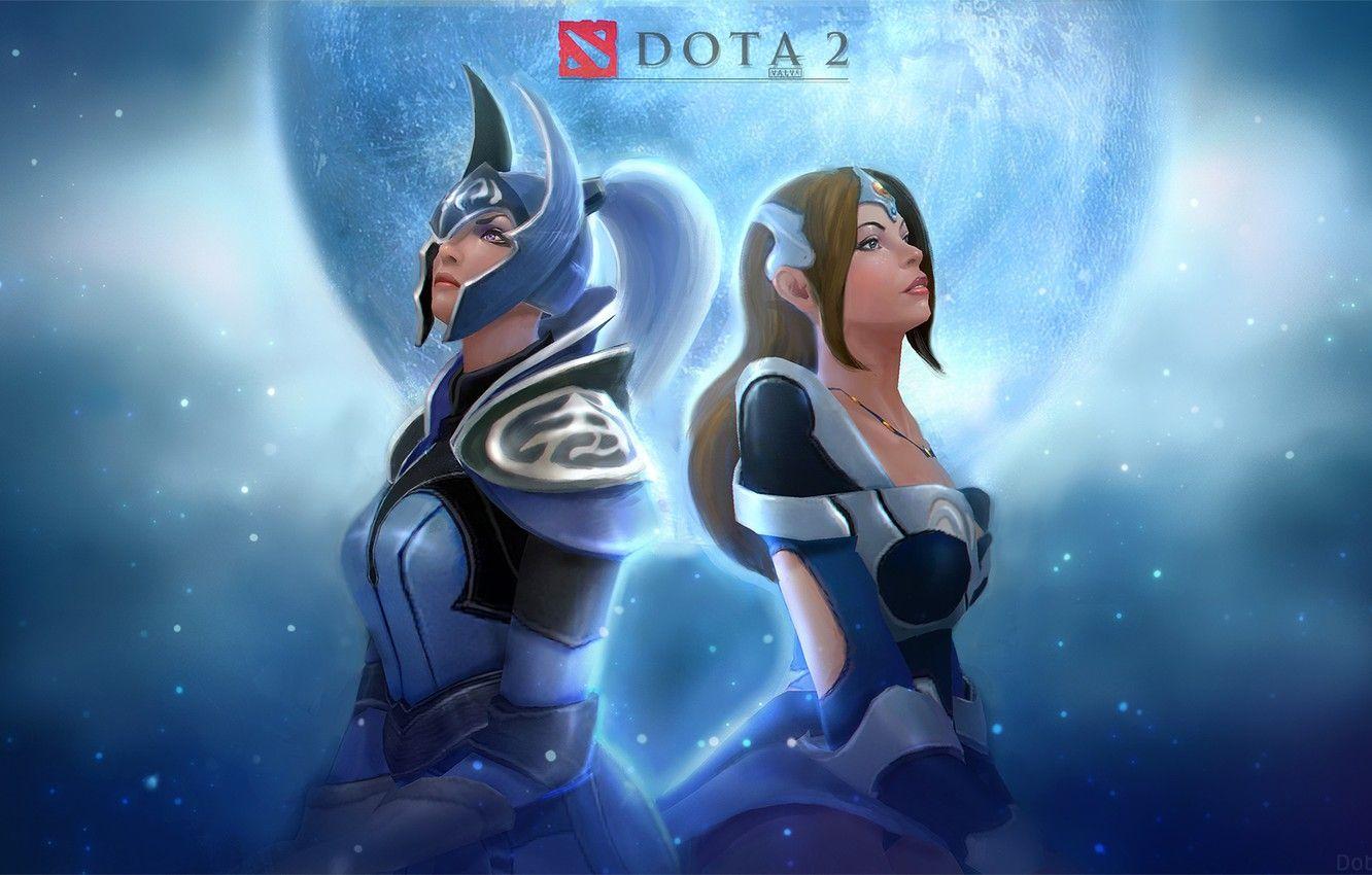 1332x850 Wallpaper girls, the moon, hero, DotA Mirana image for desktop, section игры