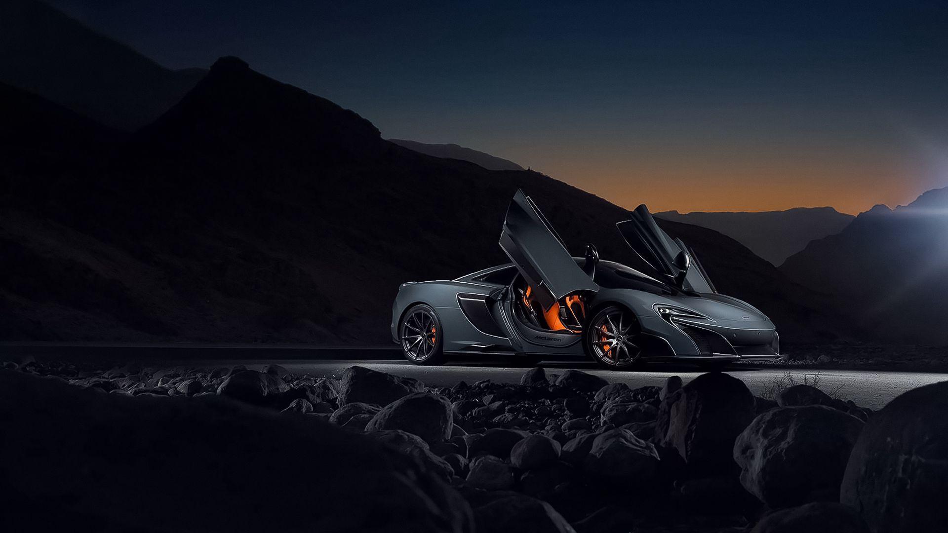 1920x1080 Download wallpaper 1920x1080 mclaren, 675lt, side view, night full hd, hdtv, fhd, 1080p HD background