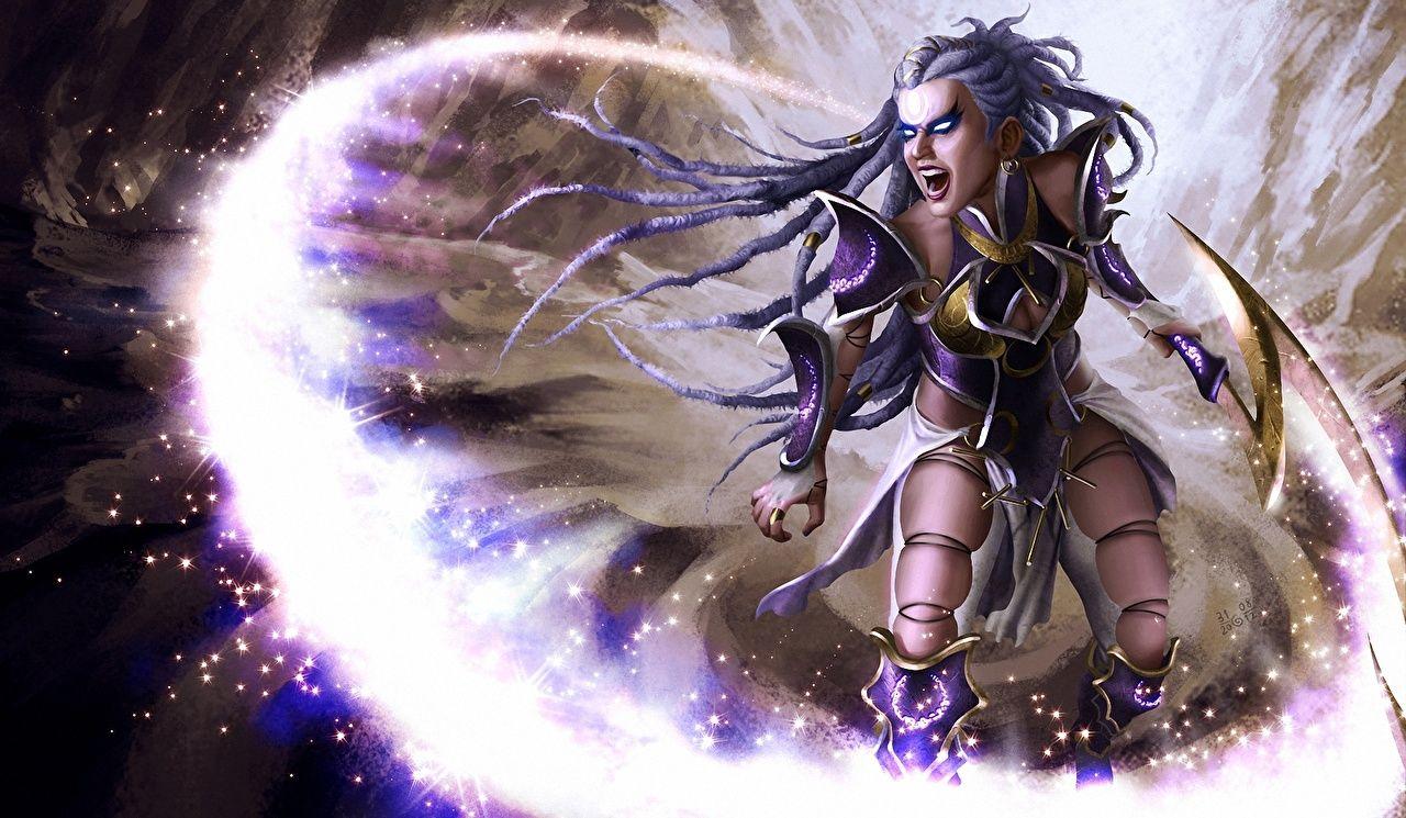 1280x745 Wallpaper League of Legends sorcery warrior Diana Fantasy 3D