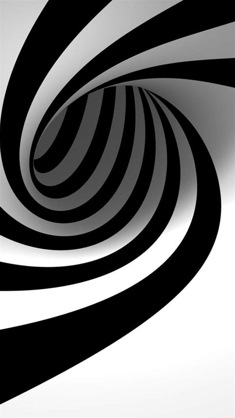 750x1334 3D Abstract Black Swirl iPhone 8 Wallpaper Free Download
