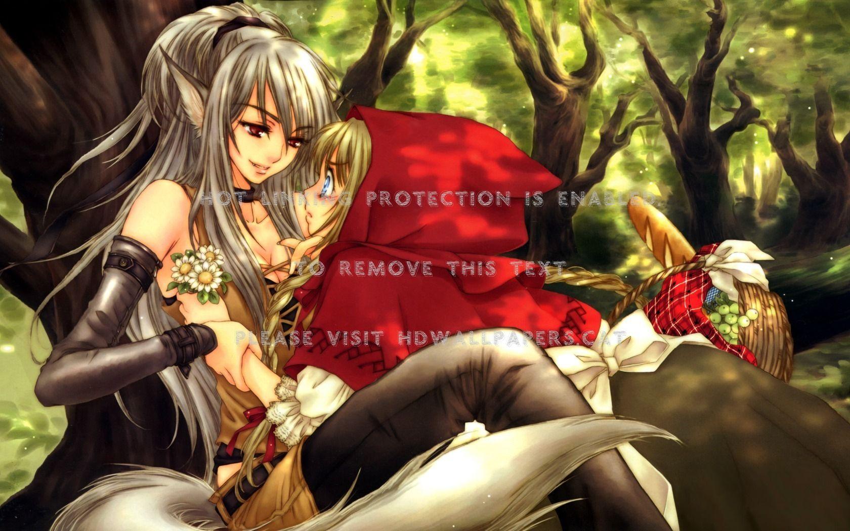 1680x1050 anime red riding hood