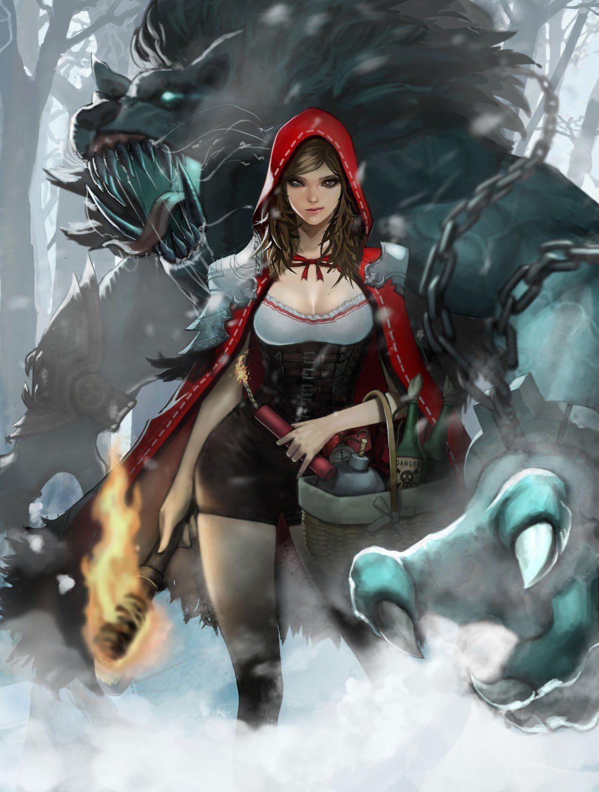 1211x1600 little red riding hood anime wallpaper