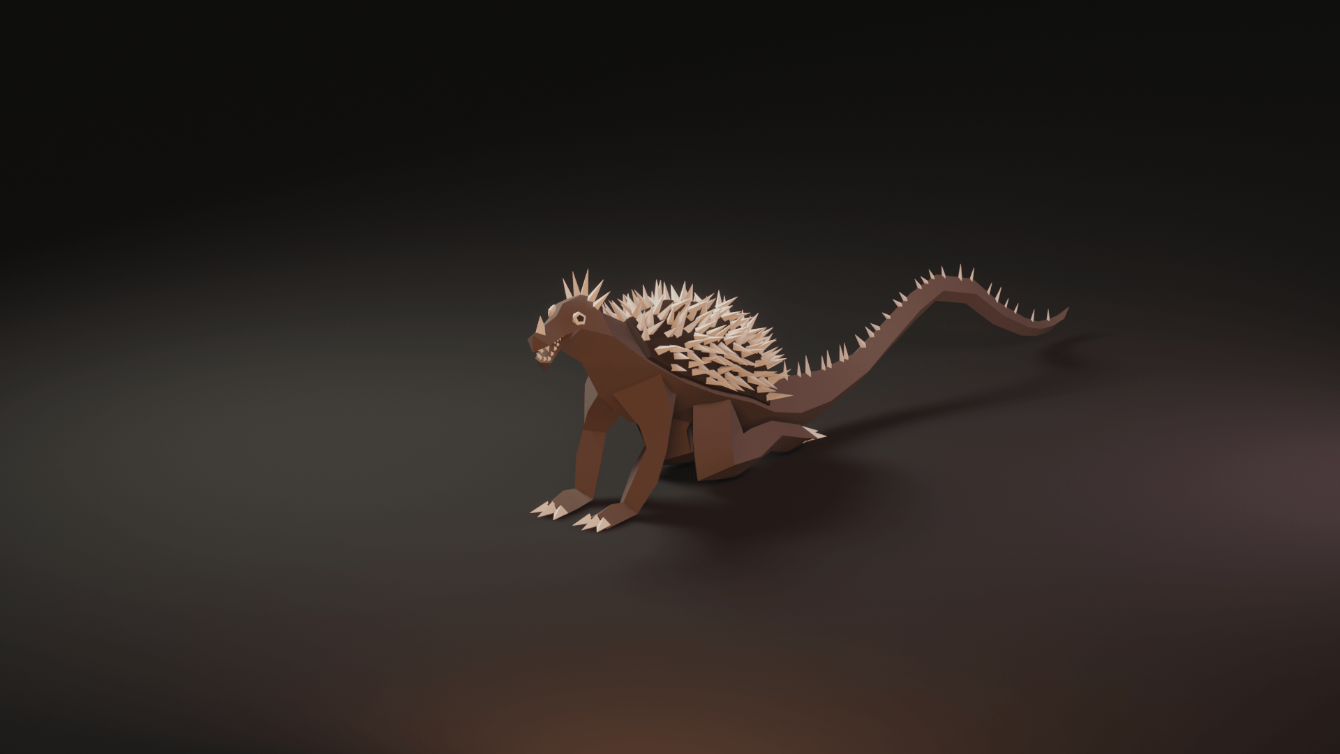 1920x1080 Made a low poly Anguirus tonight. Kinda want to do more in this paper craft style!