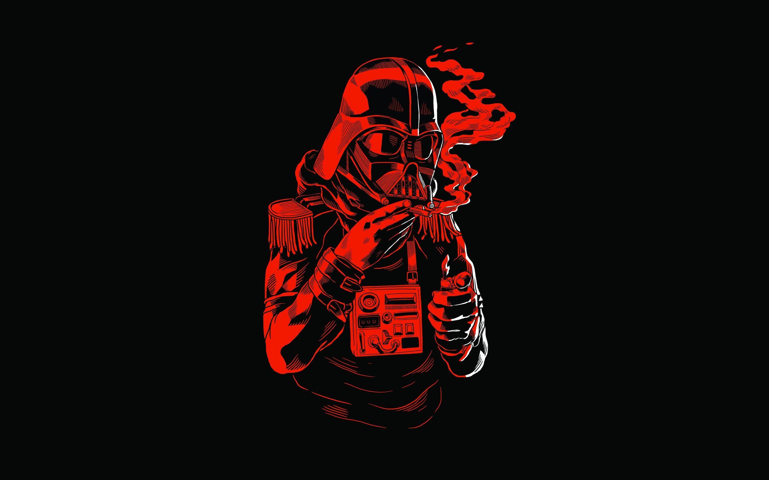 2560x1600 dark vader, cigariilo, lighter, star wars helmet, fringes, black, red, buttons desktop wallpaper 4966