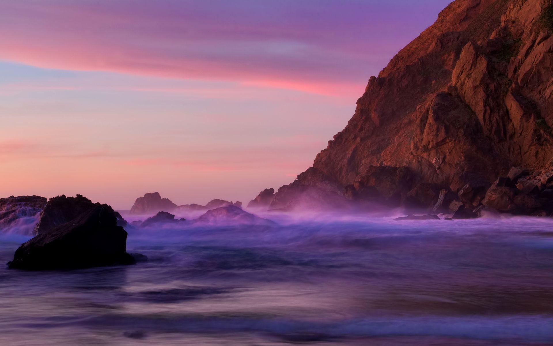 1920x1200 California coast sunset wallpaperx1200