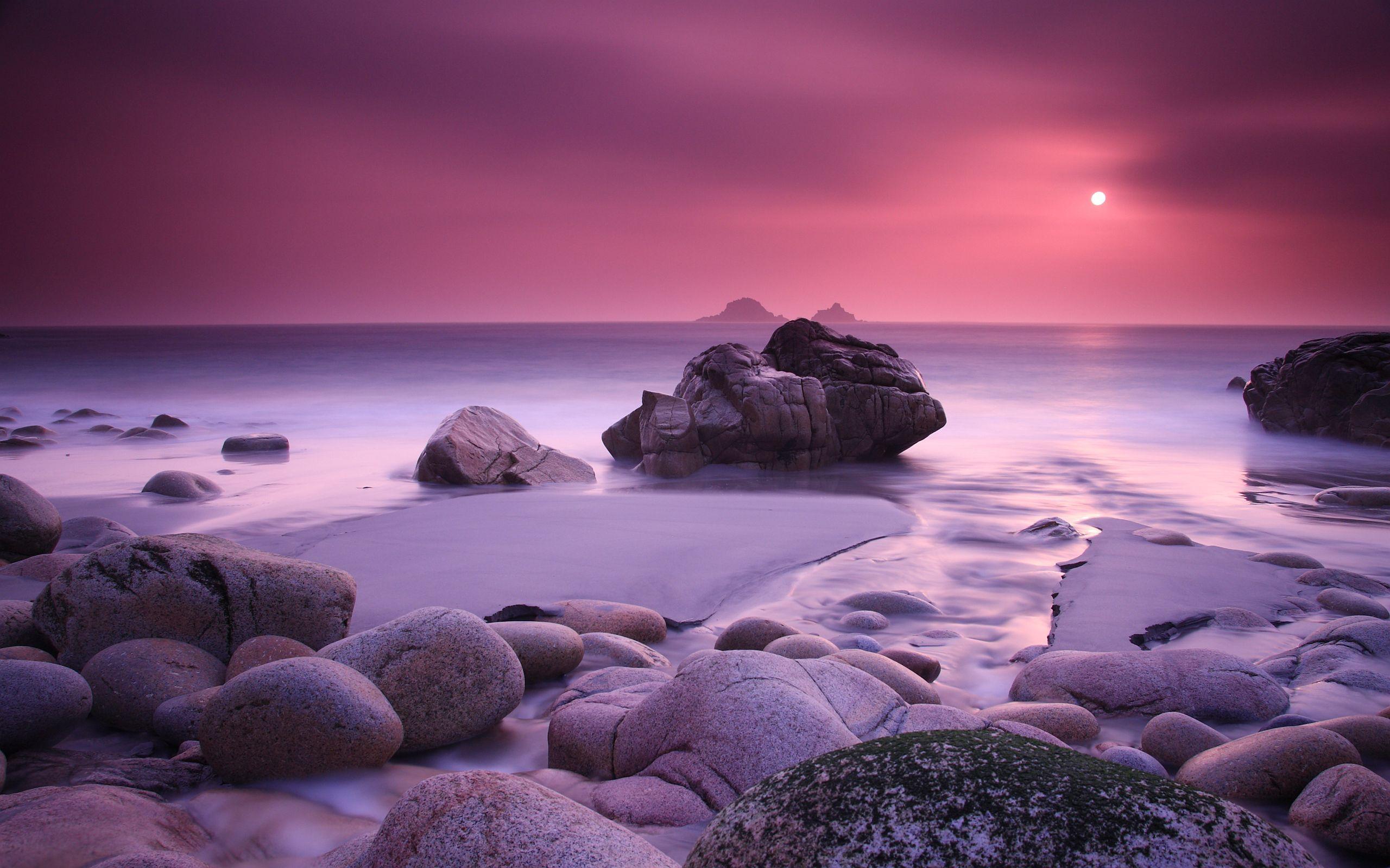 2560x1600 Pink Sunset Coast
