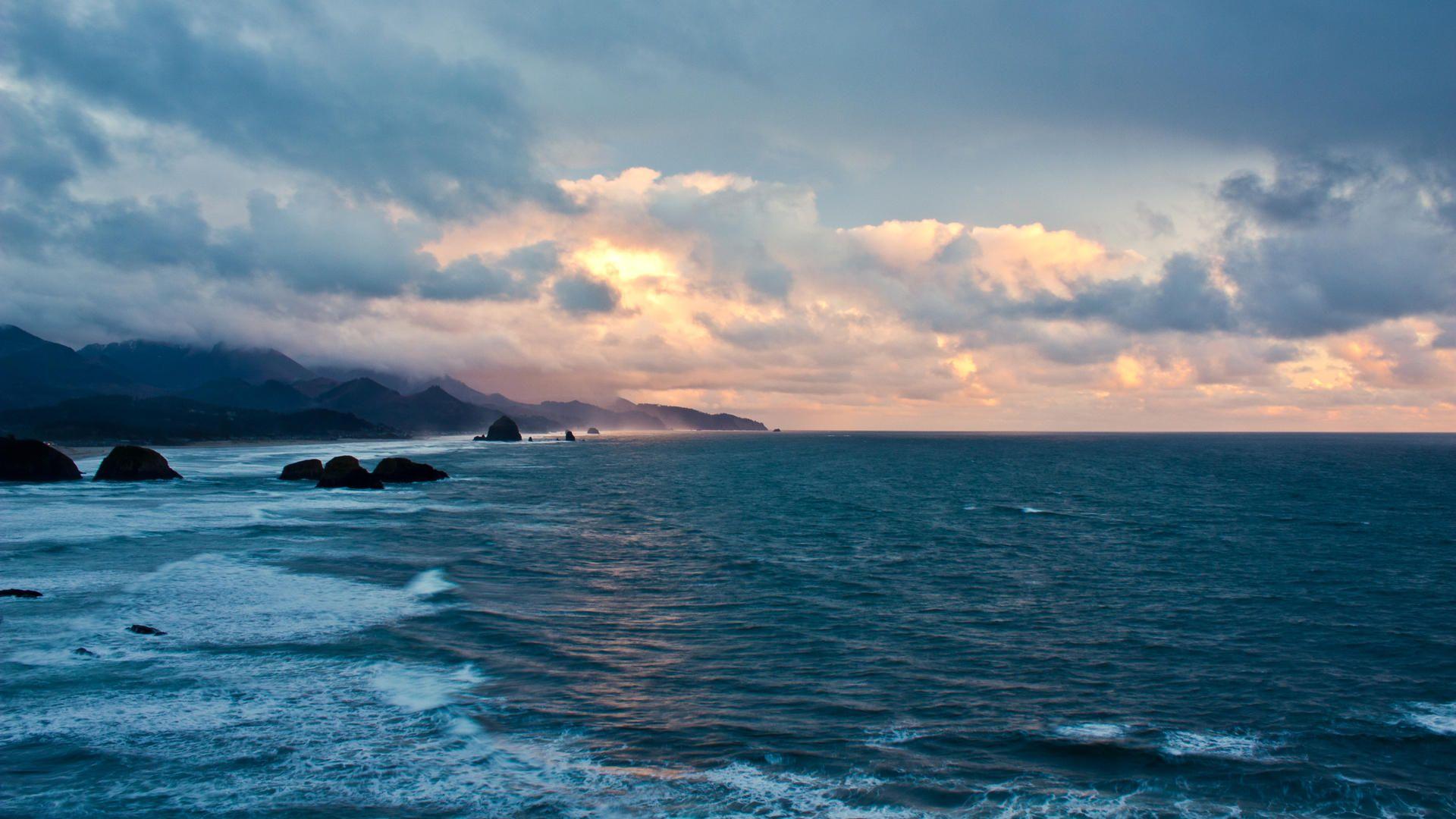 1920x1080 Oregon Coast Sunset Wallpaper Sea HD Wallpaper