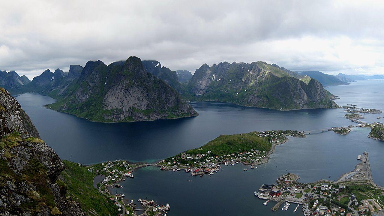 1280x720 Desktop Wallpaper Lofoten Norway Nature Mountains landscape