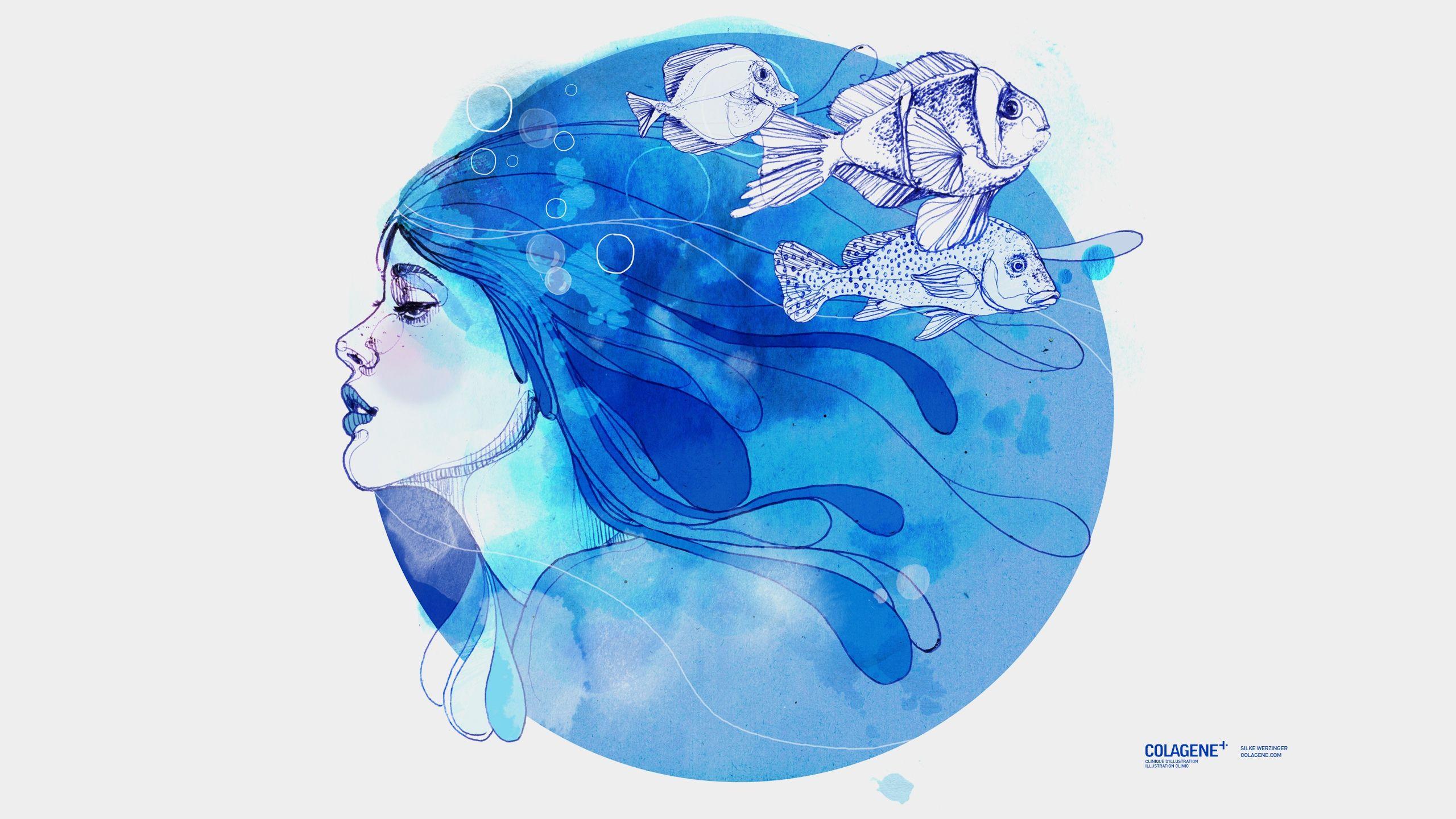 2560x1440 Pisces Wallpaper Desktop Water .