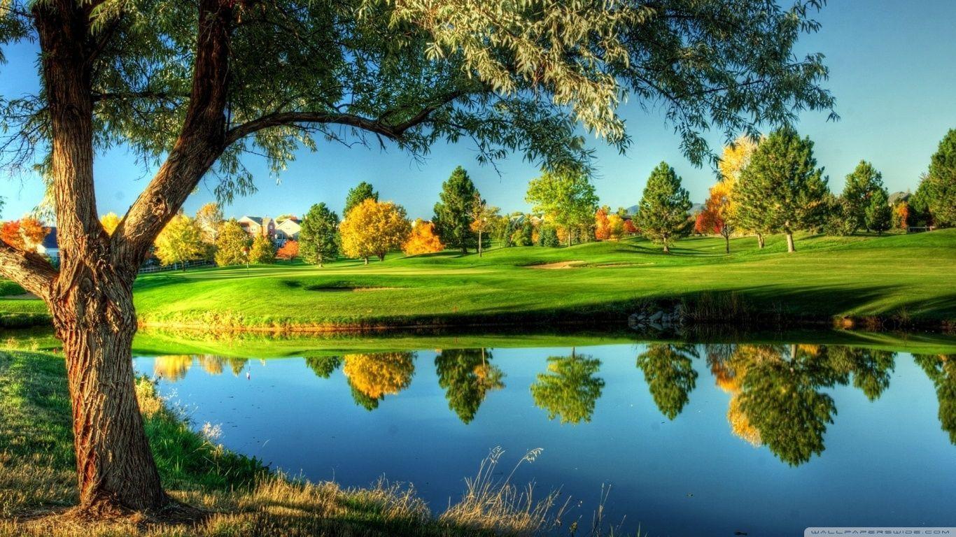 1366x768 Golf Course Wallpaper HD