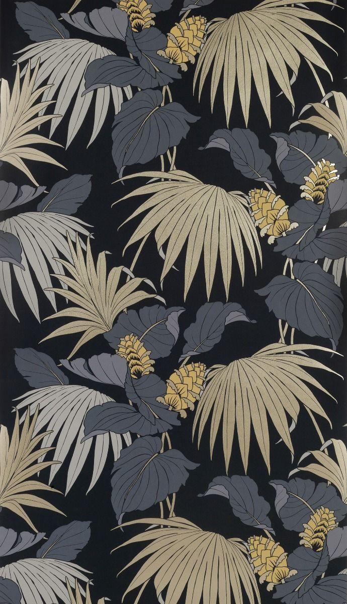690x1200 Vernazza Wallpaper in Black and Beige from the Manarola Collection by Osborne & Little at Burkedecor