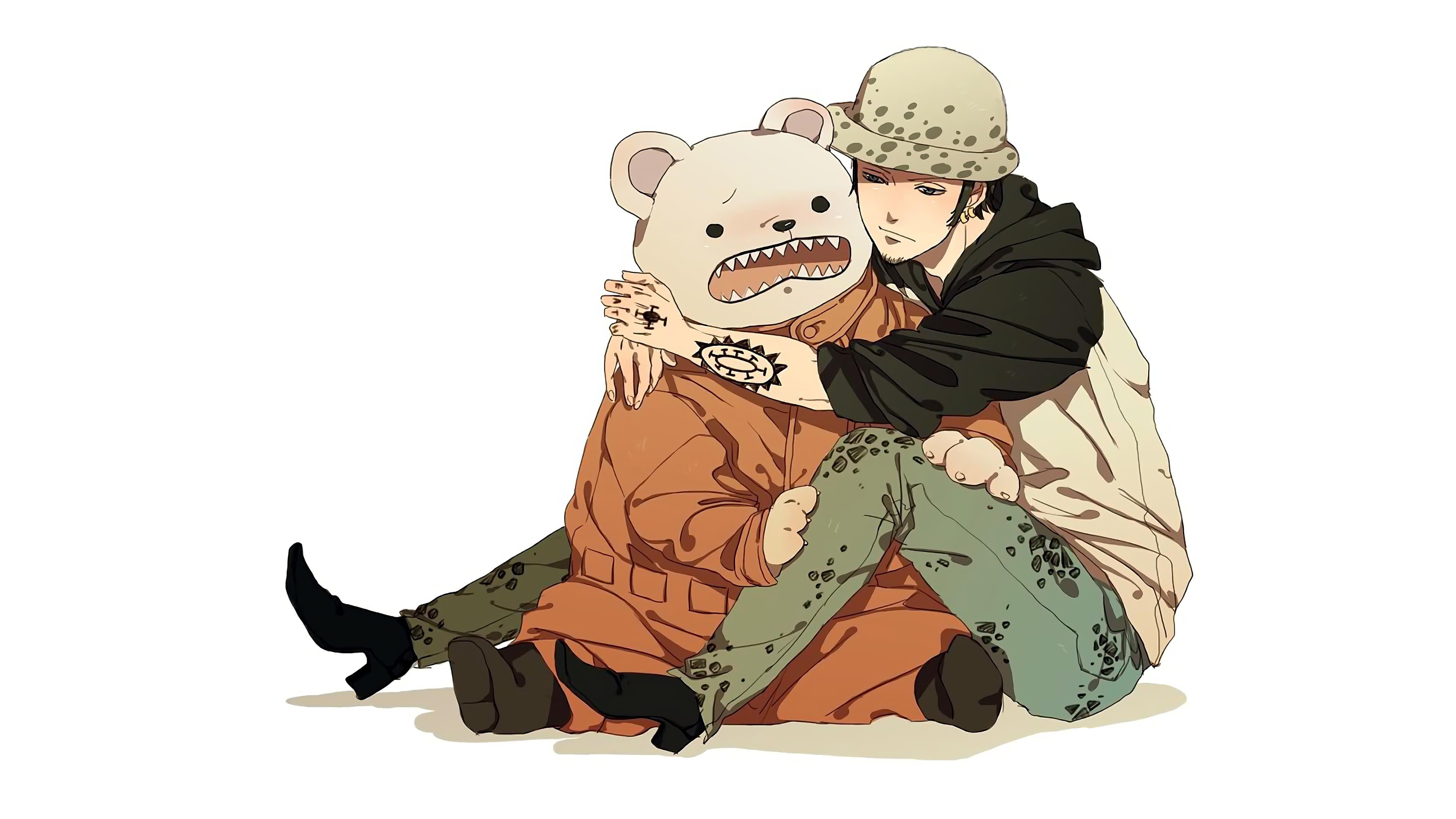 3840x2160 One Piece Trafalgar D Water Law And Bepo UHD 4K Wallpaper