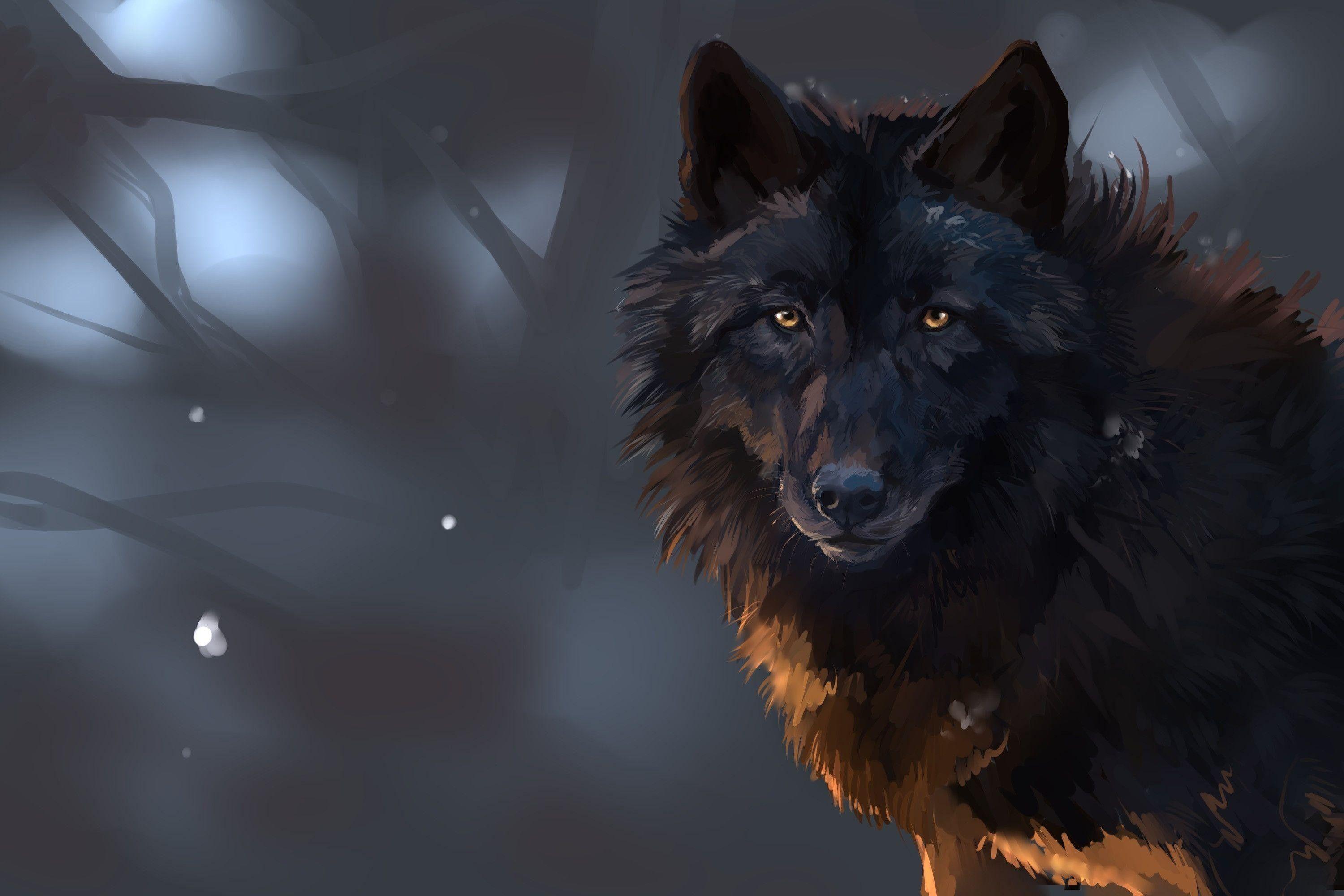 Black wolf by Whiluna on deviantART  Fantasy wolf Wolf with blue eyes Anime  wolf