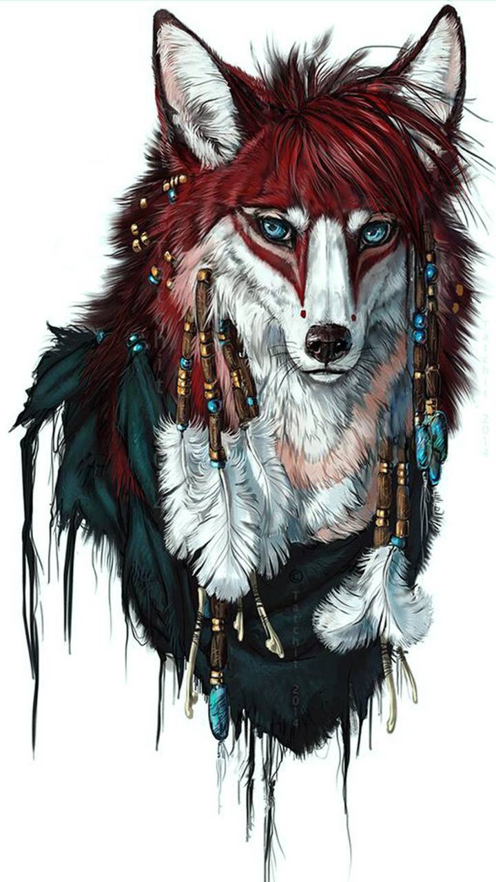 720x1280 Wolf Drawing wallpaper