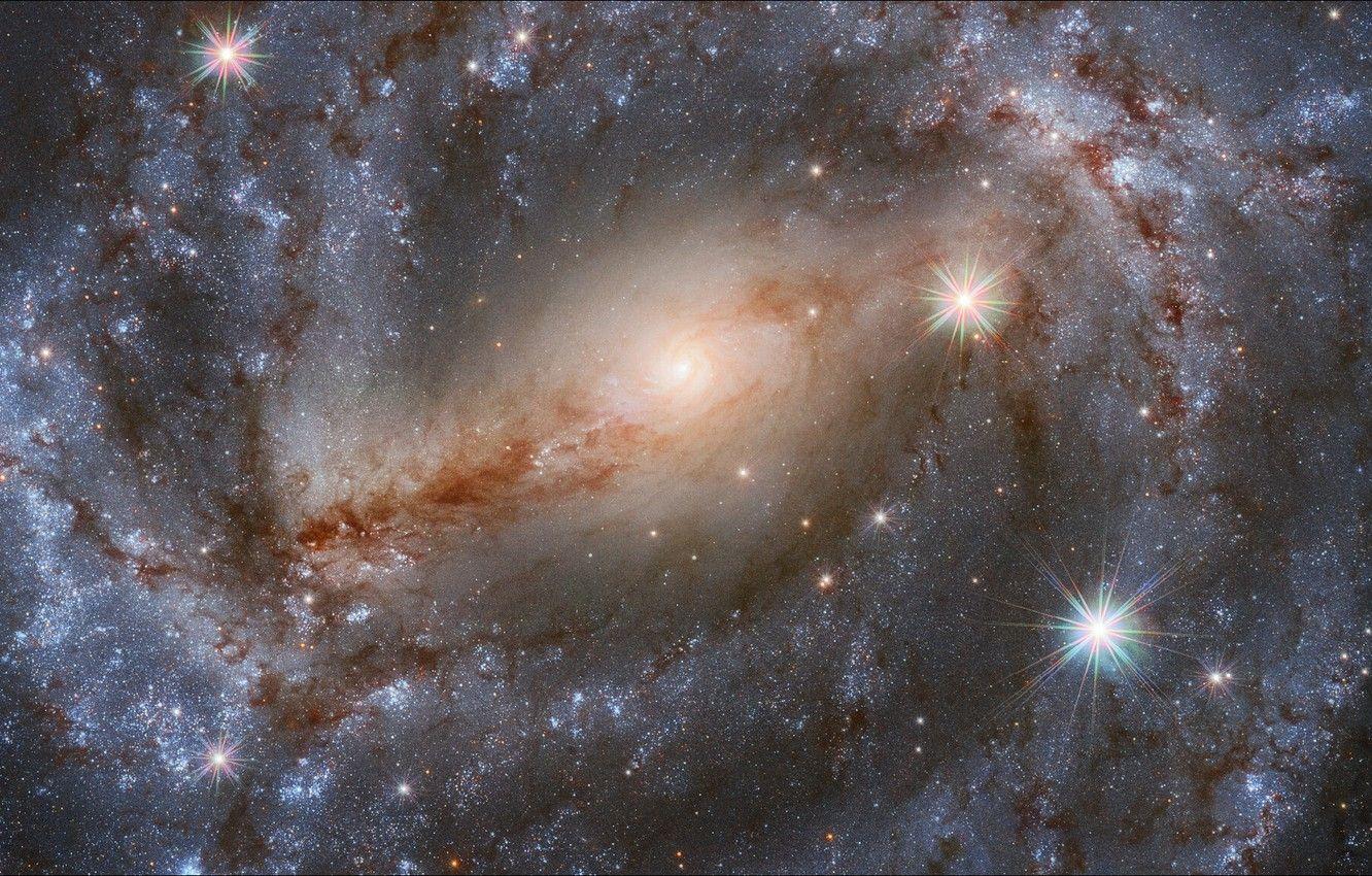 1332x850 Wallpaper space, stars, two, spiral galaxy, information, wallpaper 1920 x - for desktop, section космос