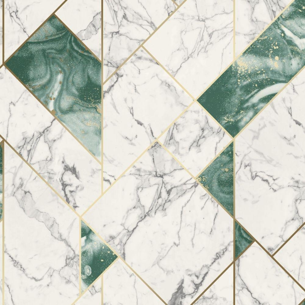 1000x1000 I Love Wallpaper Nexus Geometric Wallpaper Emerald, Gold from I Love Wallpaper UK