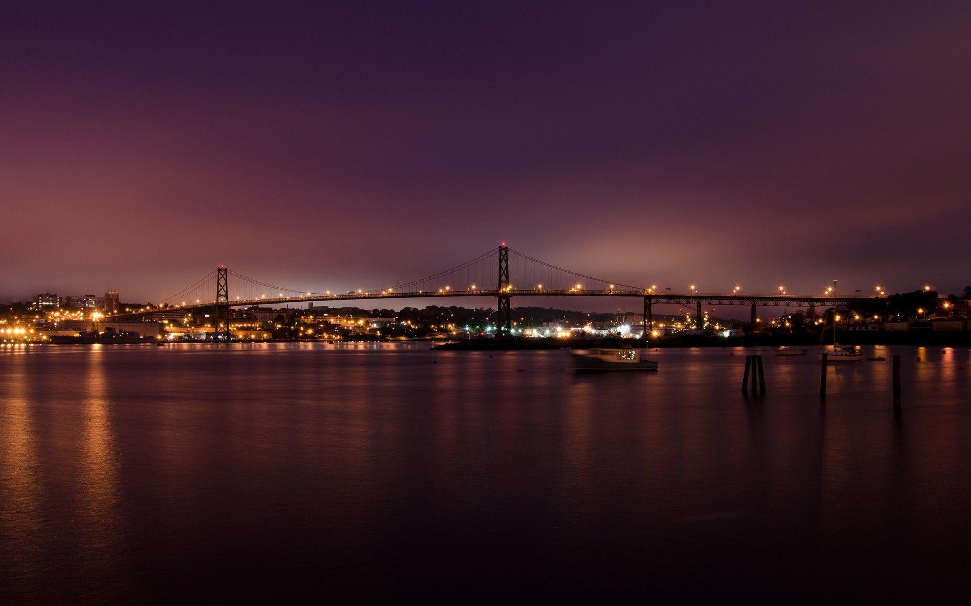 1920x1200 Download Wallpaper, Download 1920x1200 bridges city lights rivers atlantic ocean night landscapes angus l macdonald 1920x1200 wallpaper Wallpaper –Free Wallpaper Download