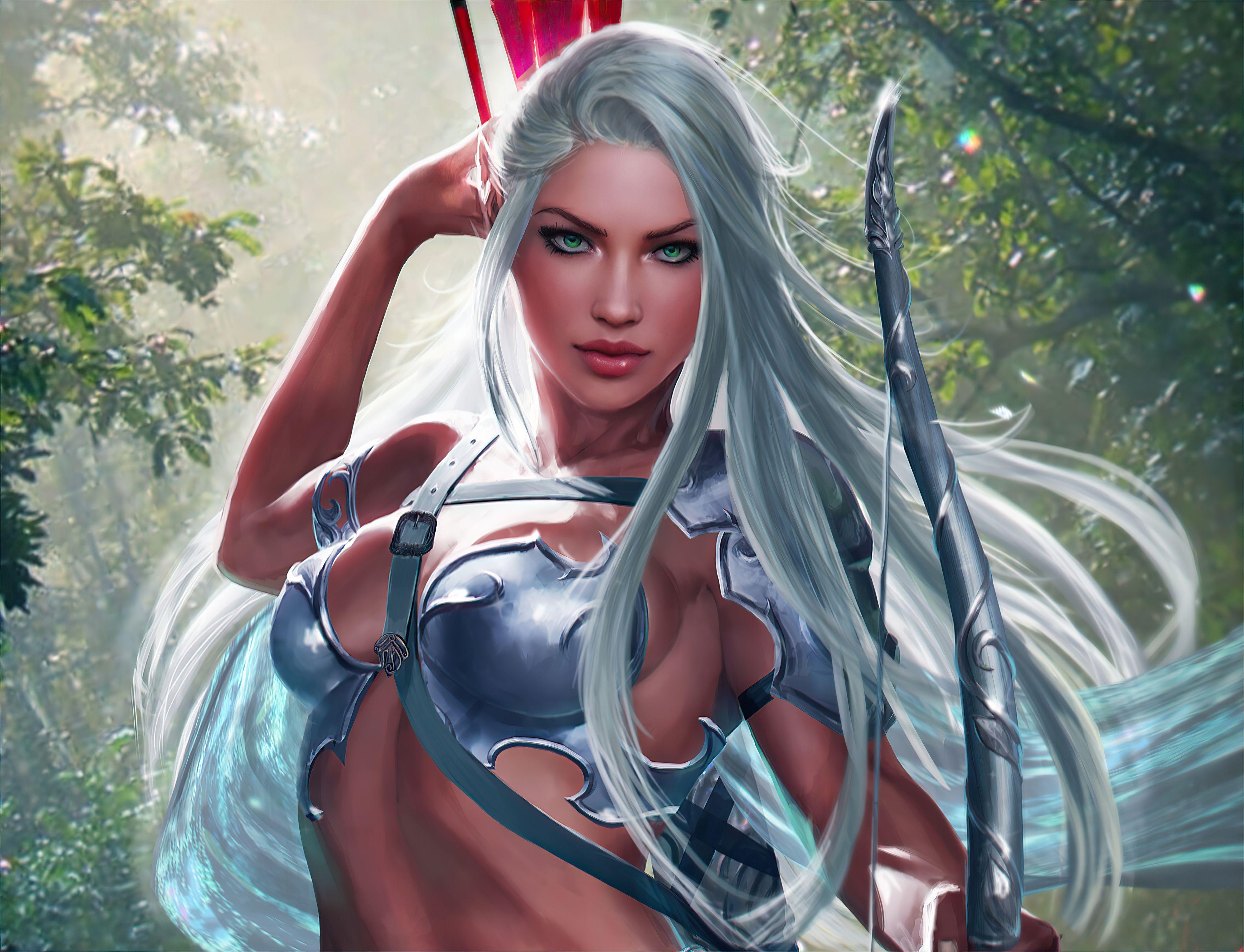 3840x2939 Aron Stone Warrior Girl 4k, HD Artist, 4k Wallpaper, Image, Background, Photo and Picture