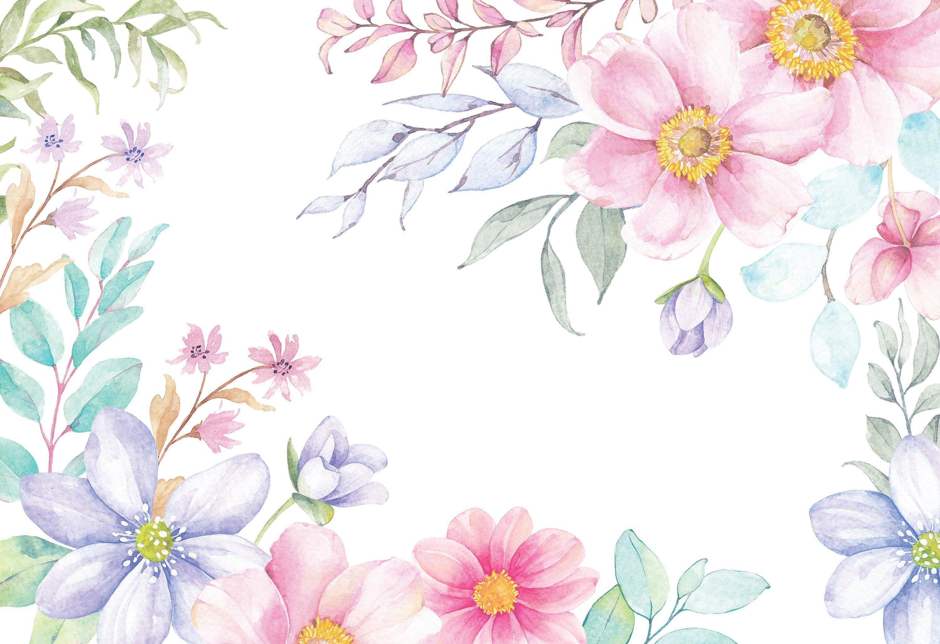 Watercolor Floral Spring Background