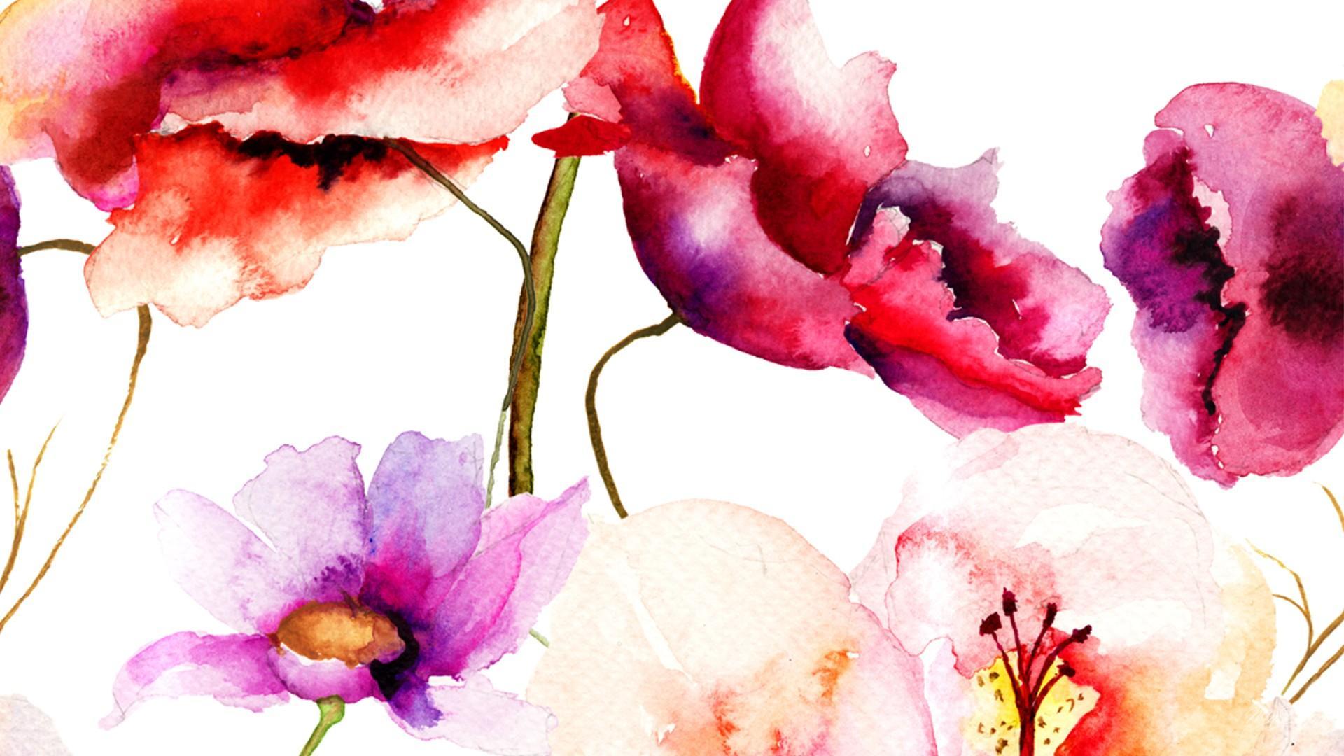 1920x1080 Watercolor Vintage Floral Desktop Wallpaper